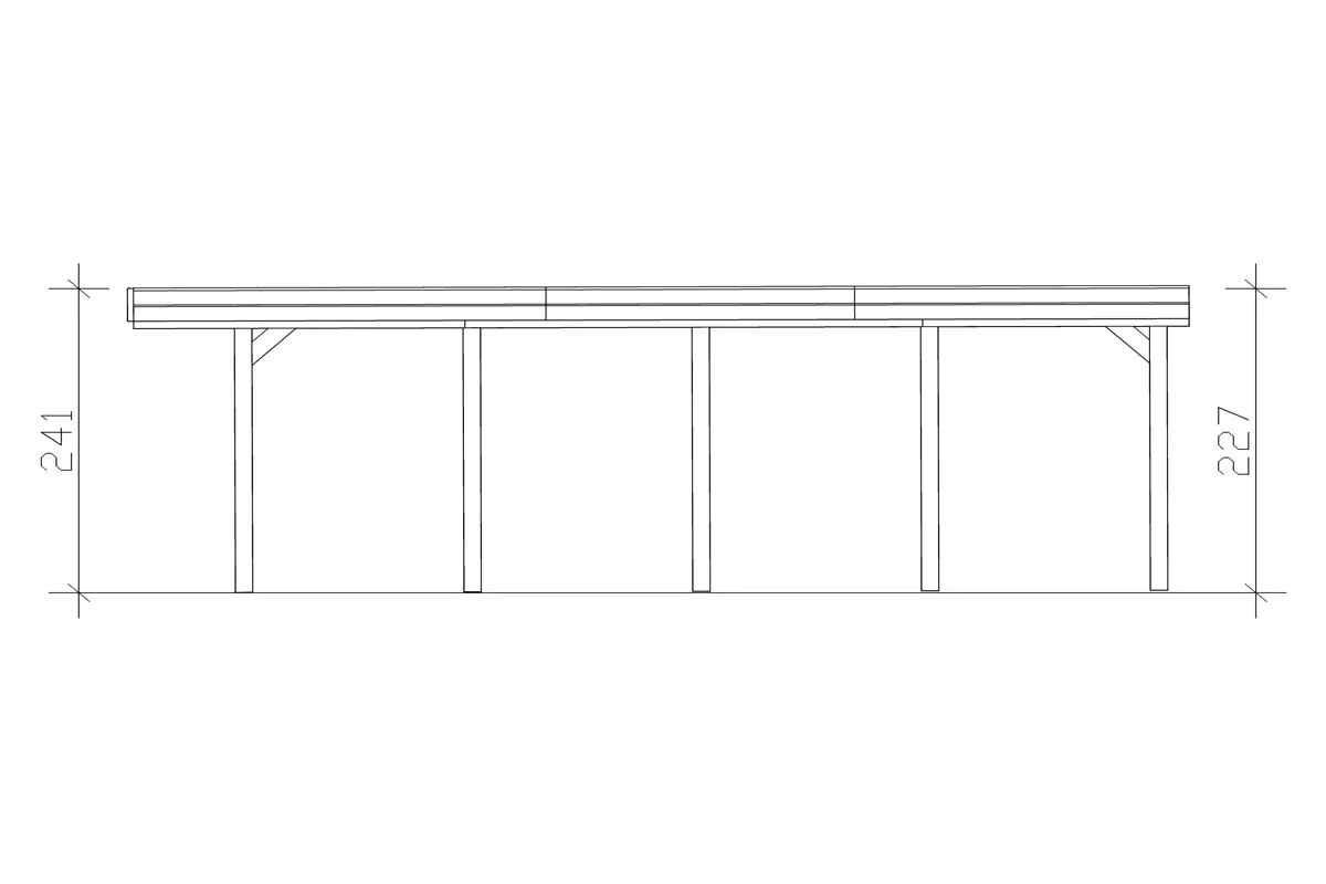 SKAN HOLZ Carport Friesland 397 x 708 cm mit EPDM-Dach