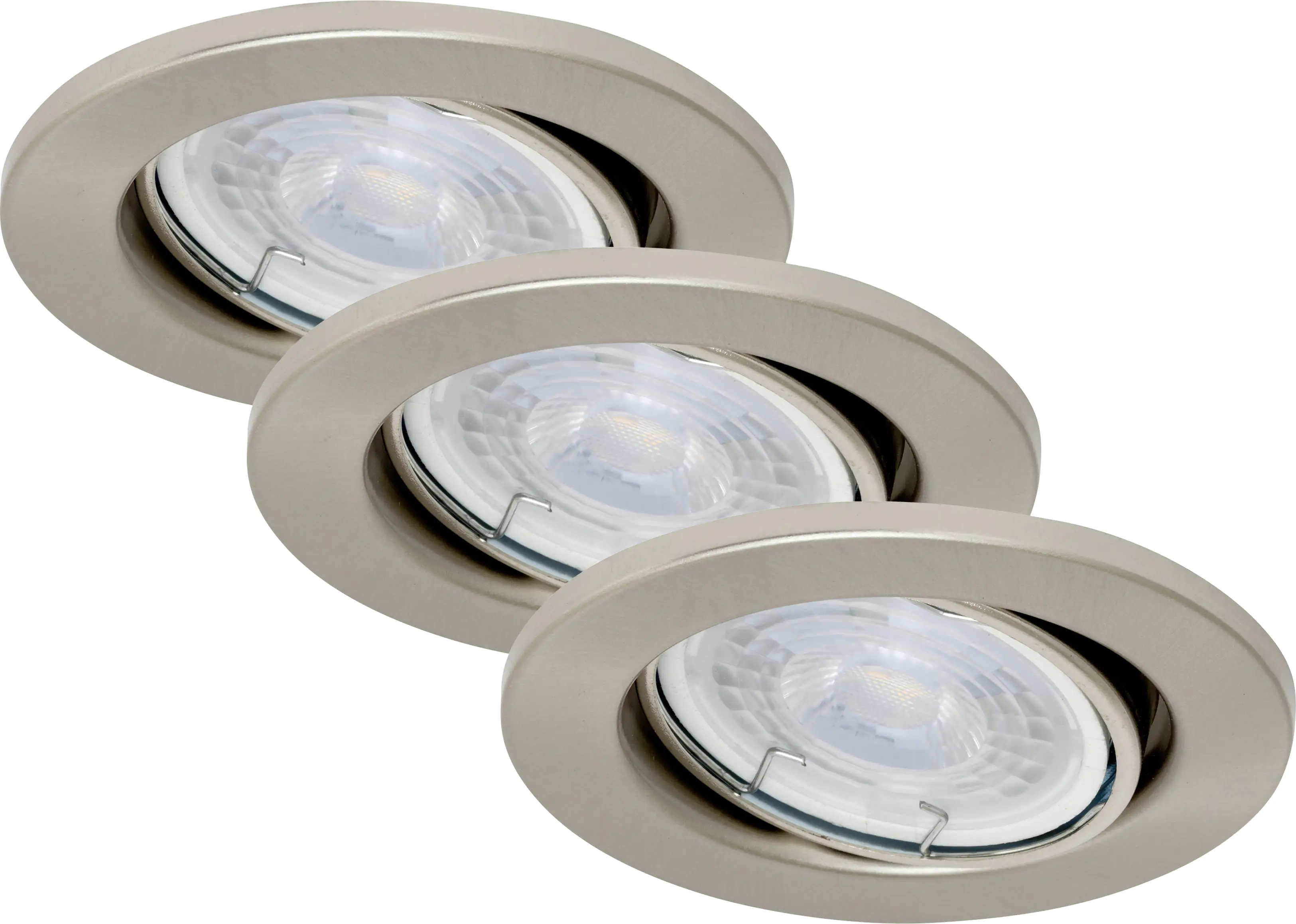 Di-Ka LED Einbauleuchte Dimm 3er Set nickel-matt Ø 8,6 cm GU10 5,5 W