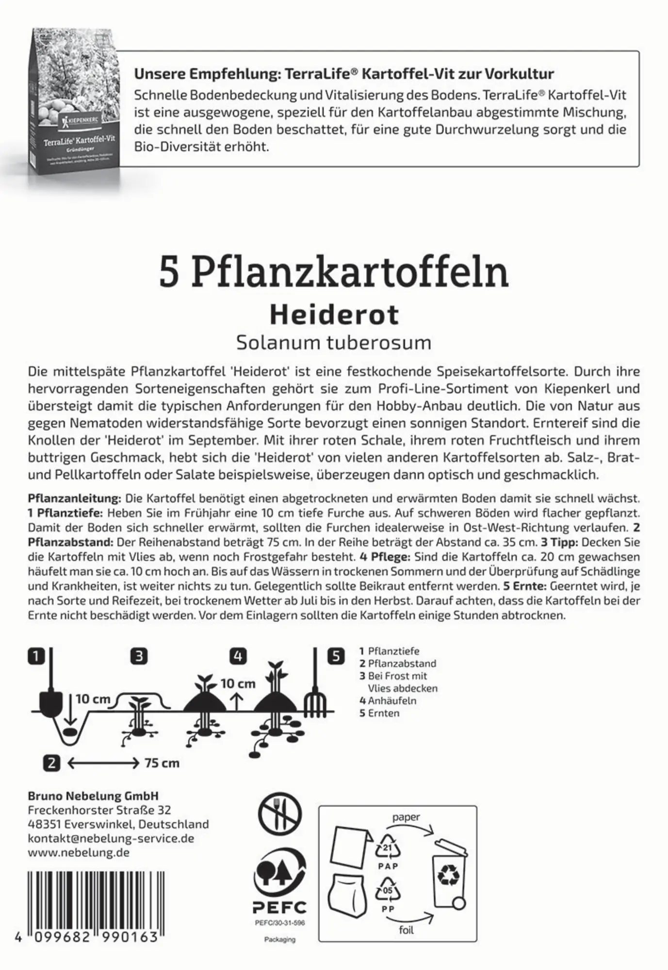 Kiepenkerl Pflanzkartoffel Heiderot 5 Stück