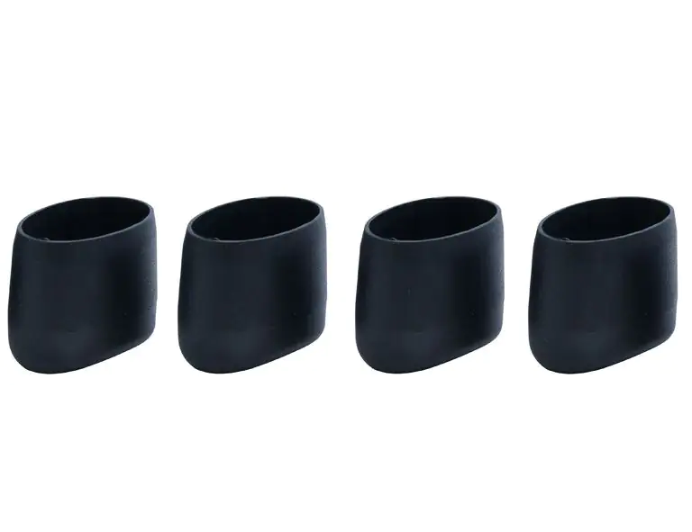 Siena Garden Fußkappen 4er-Set, schwarz, oval, 38 x 25 mm