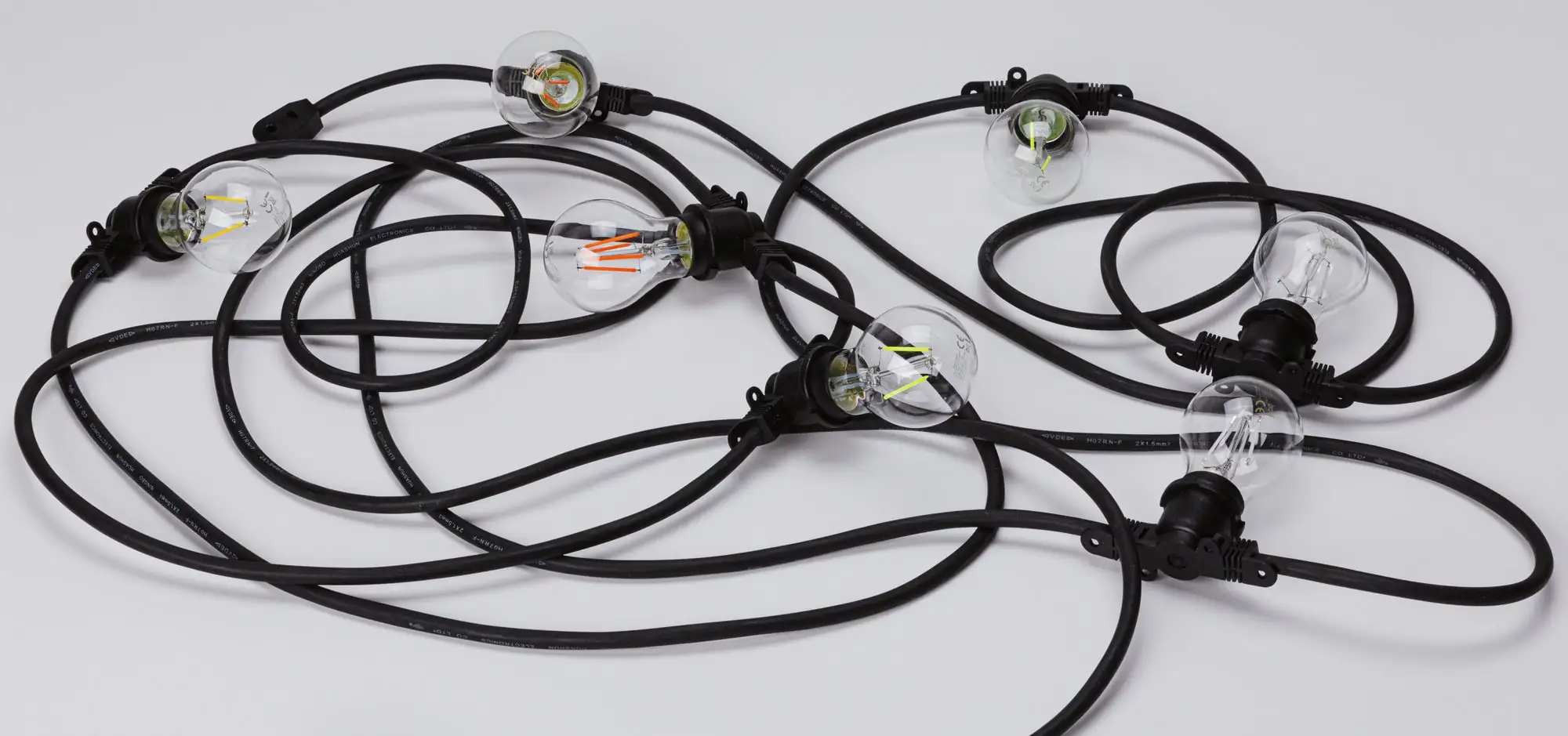 Paulmann Outdoor Lichterkette E27 schwarz 7 Leuchtköpfe