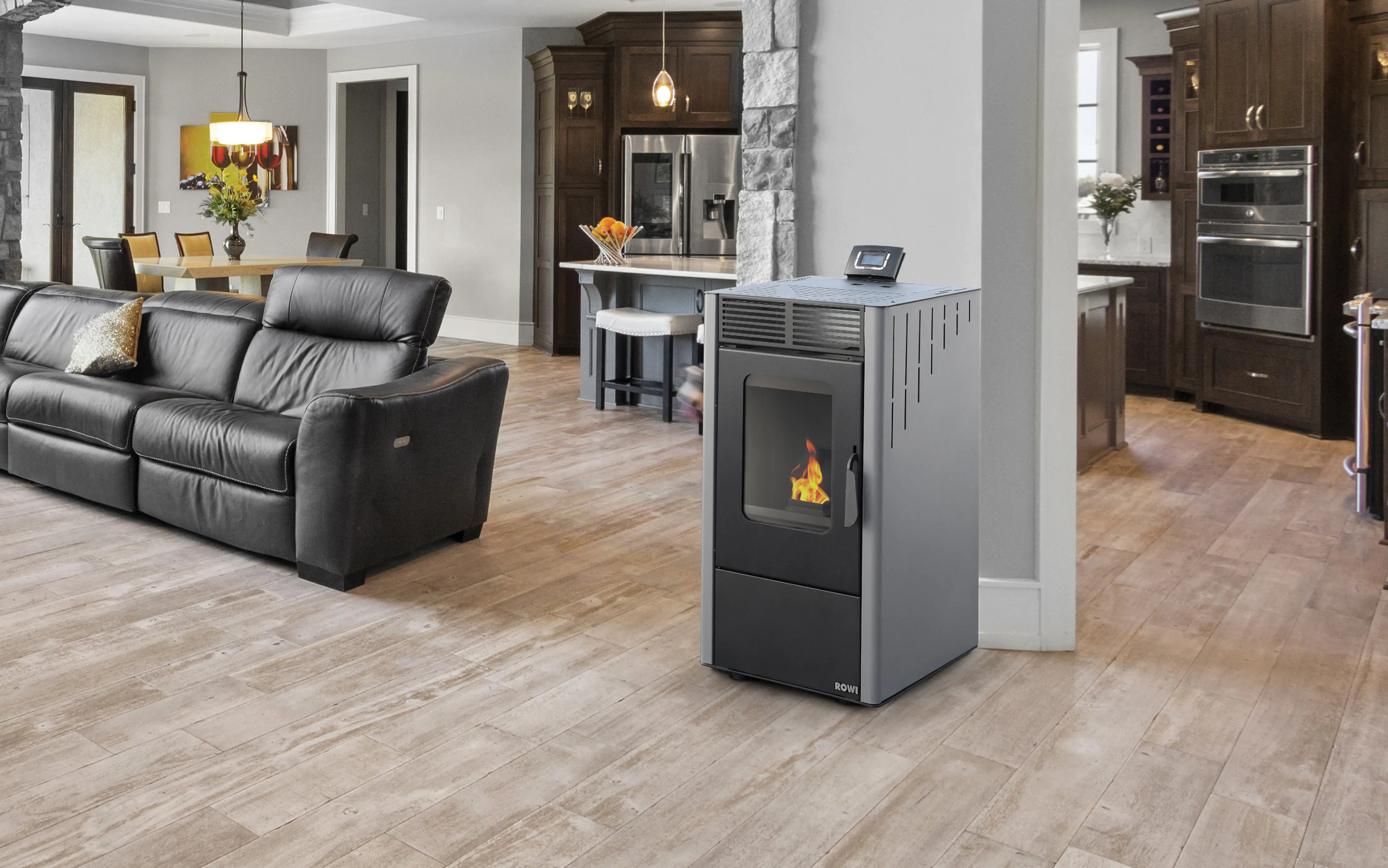 Rowi Pelletofen HPO 6/2 Comodo Stahl, 6 kW, Raumheizvermögen 150 m³