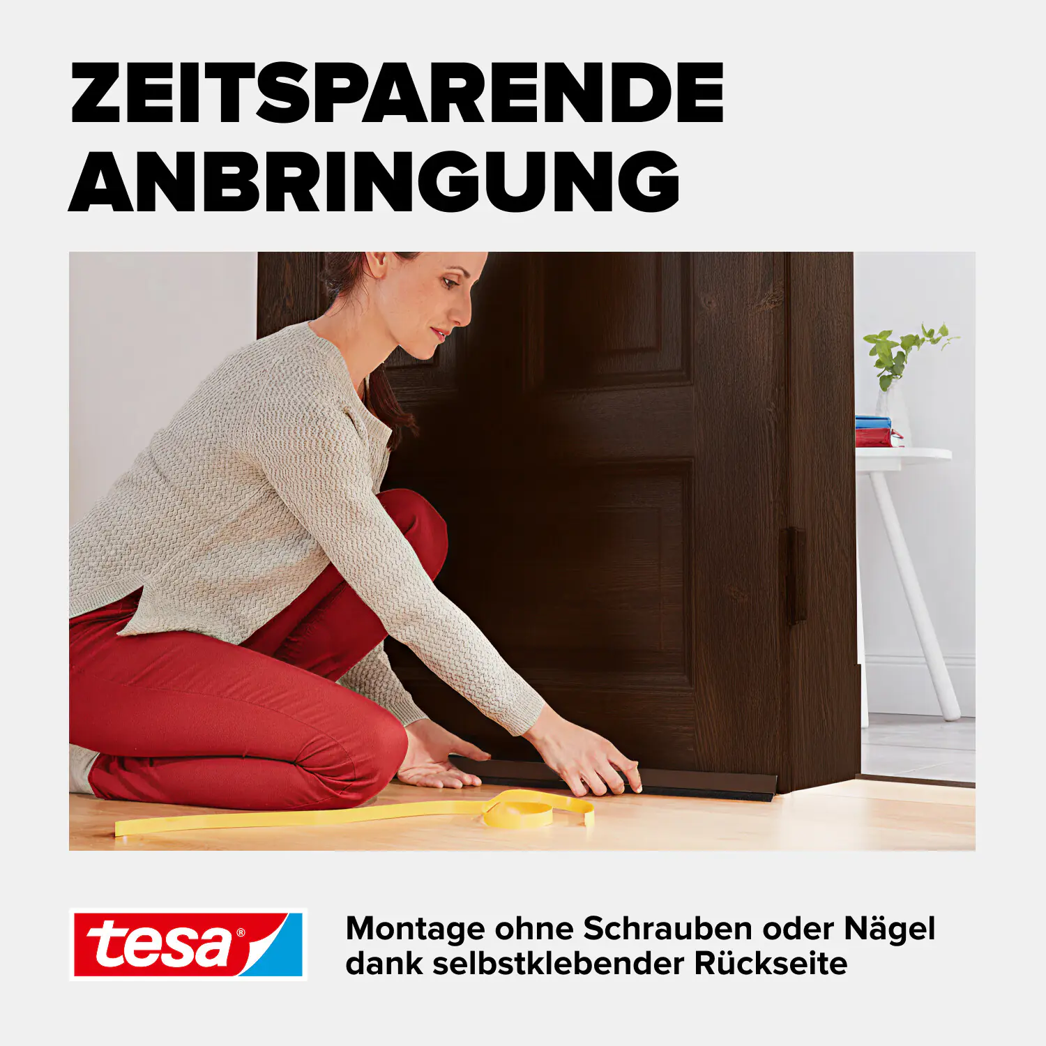tesa Moll Türdichtschiene braun für Textilböden für Spalten bis 15 mm