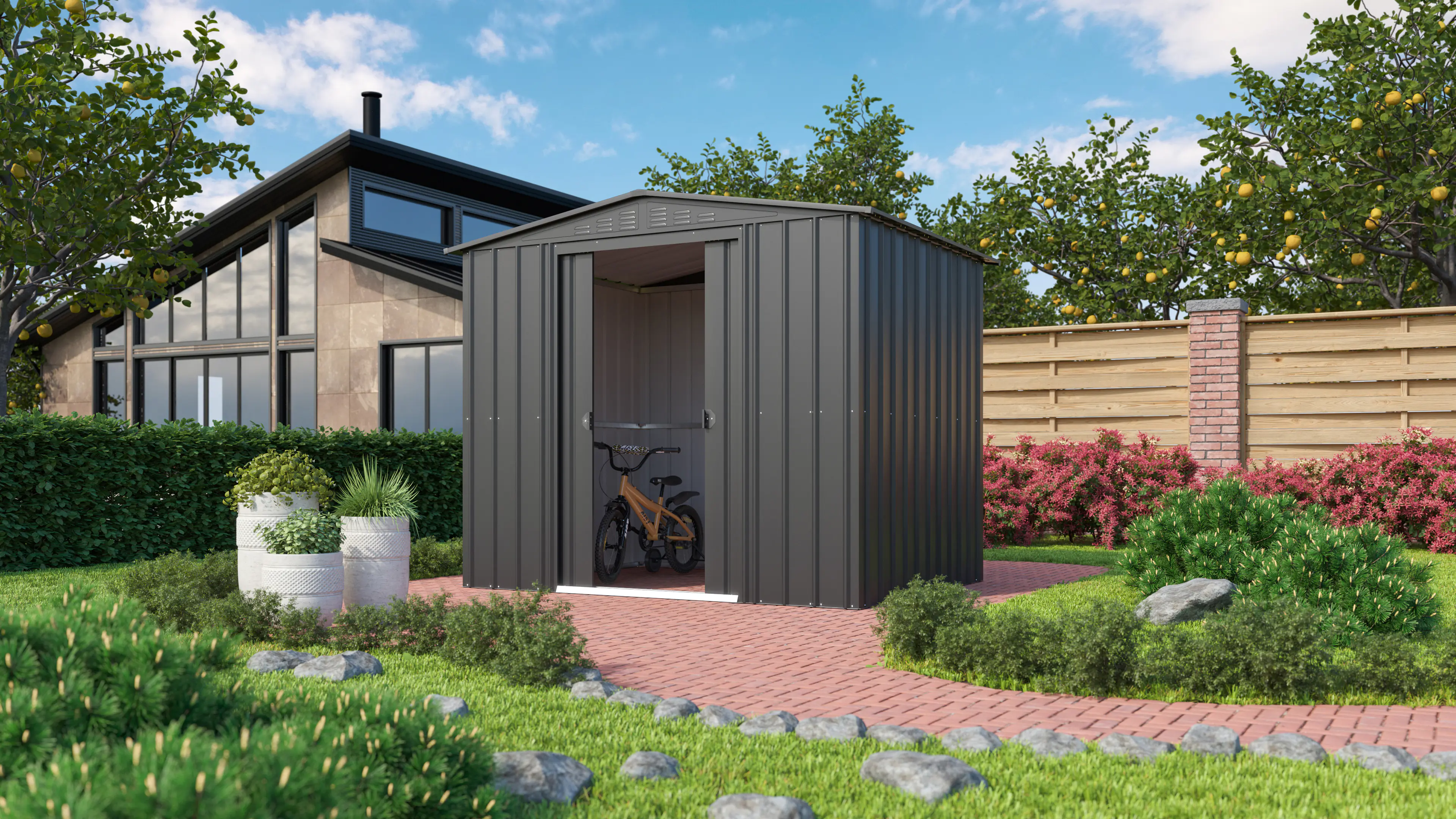 Globel Metallgerätehaus Dream 86 245 x 185 cm anthrazit