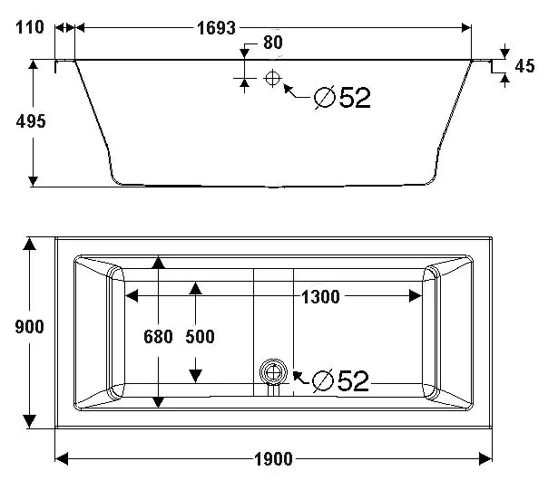 Ottofond Whirlpool-Komplettset Cubic 190 cm, weiß Ottofond Whirlpool-Komplettset Cubic 190 cm, weiß