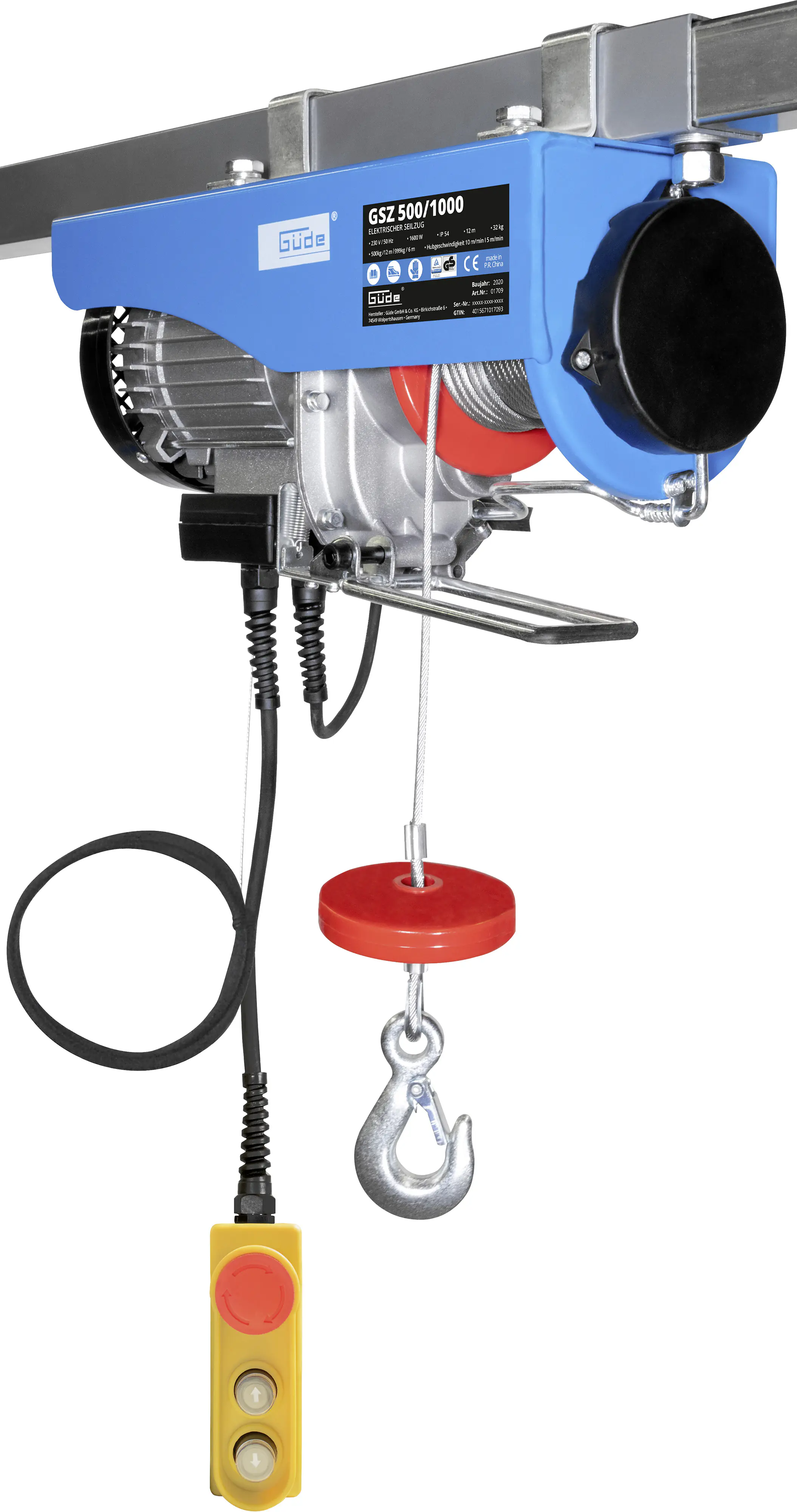Güde Seilzug elektrisch GSZ 500/1000 1600 W