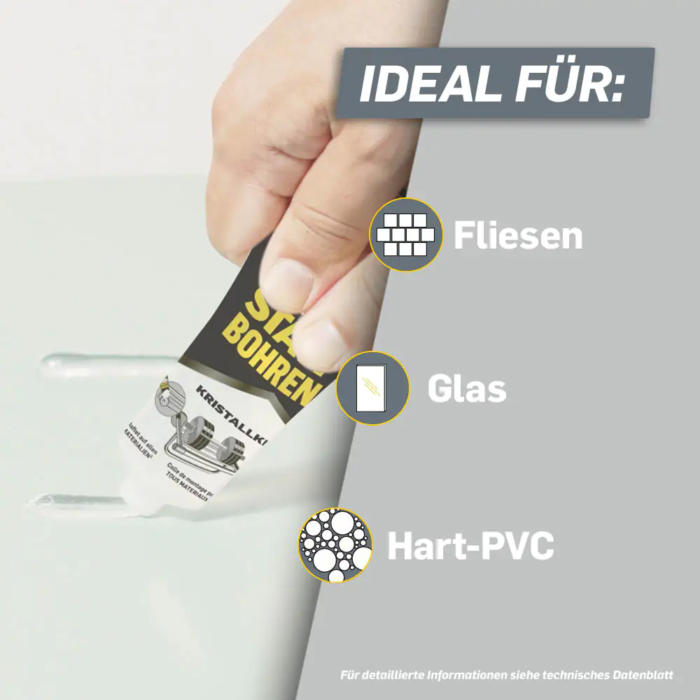 Pattex Montagekleber Kleben statt Bohren Kristallklar 90 g Tube, transparent