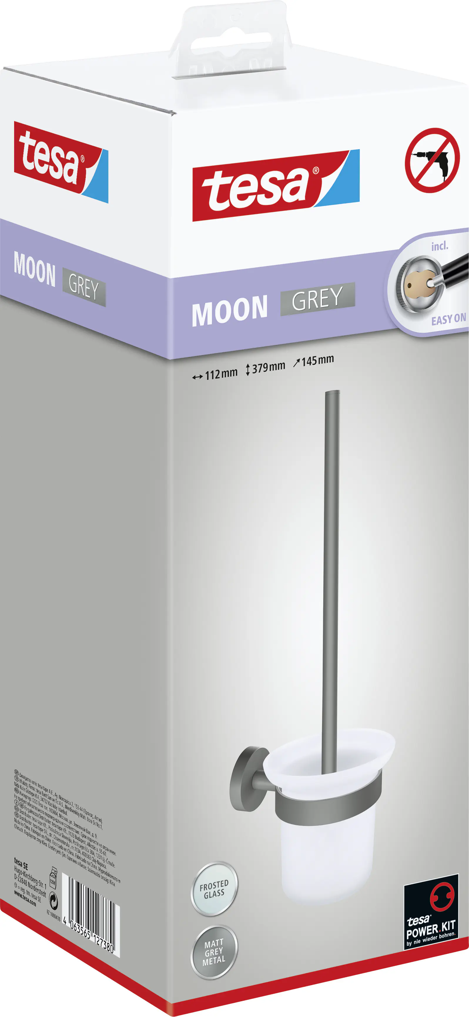 tesa WC-Bürstenhalter Moon grau