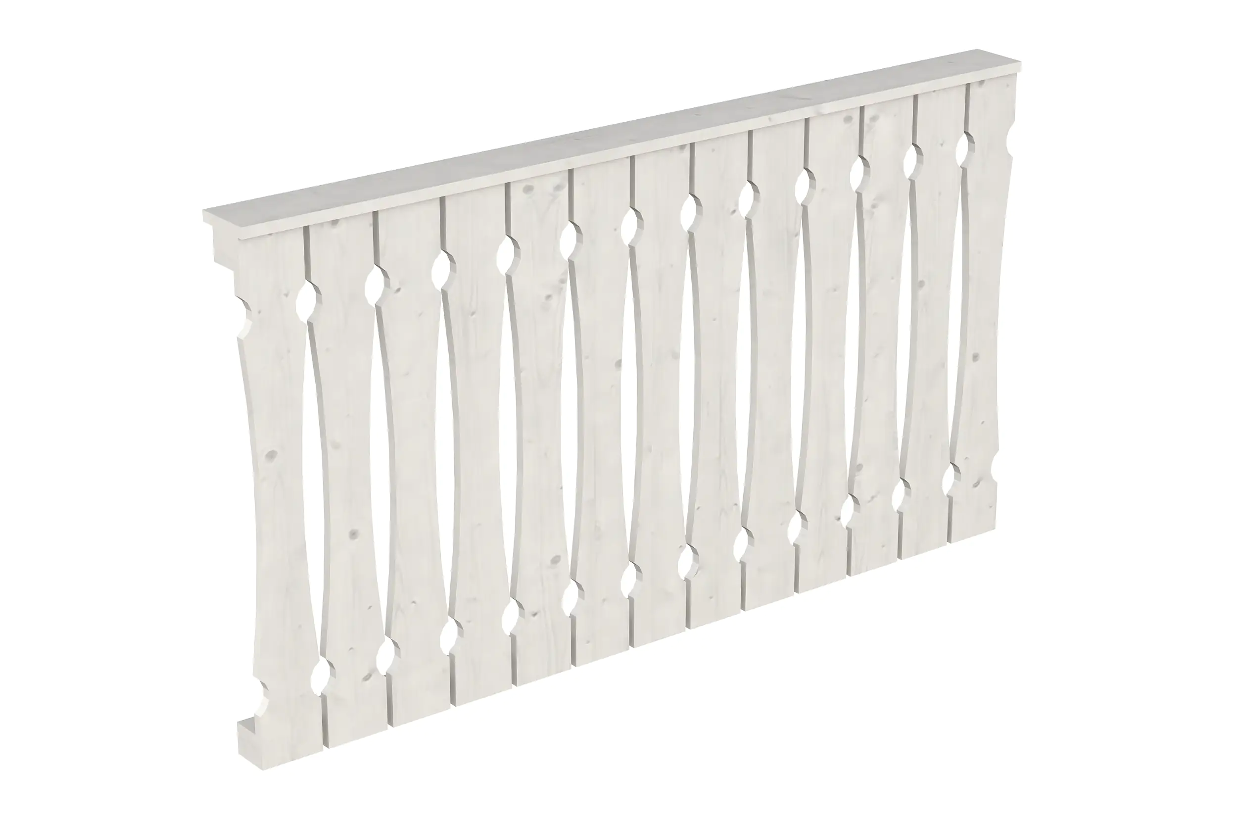 4018211000500 SKAN HOLZ Brüstung Balkonschalung 170 x 96 cm, Fichte, lasiert in Weiß