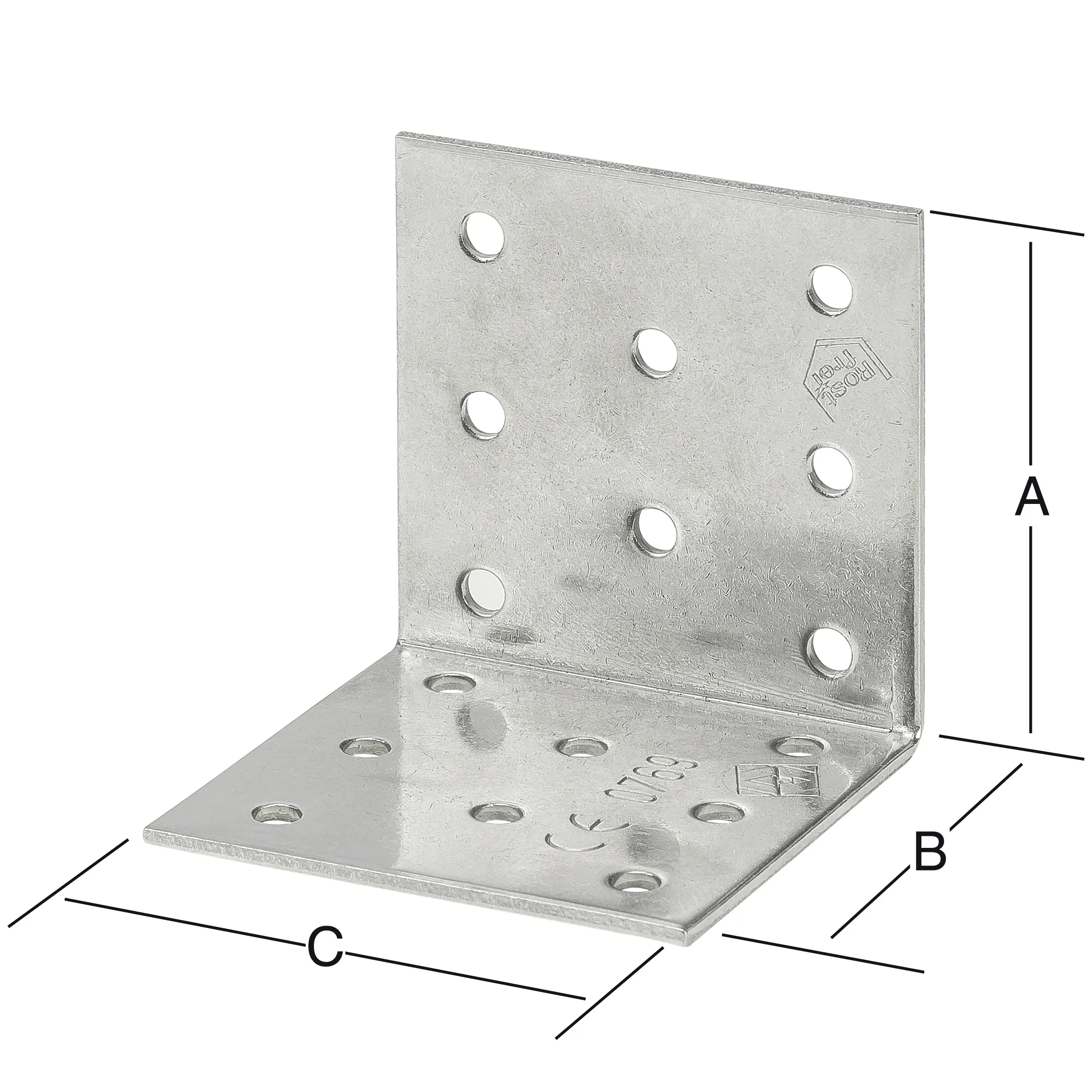 Vormann Lochplattenwinkel 60 x 60 x 60 mm