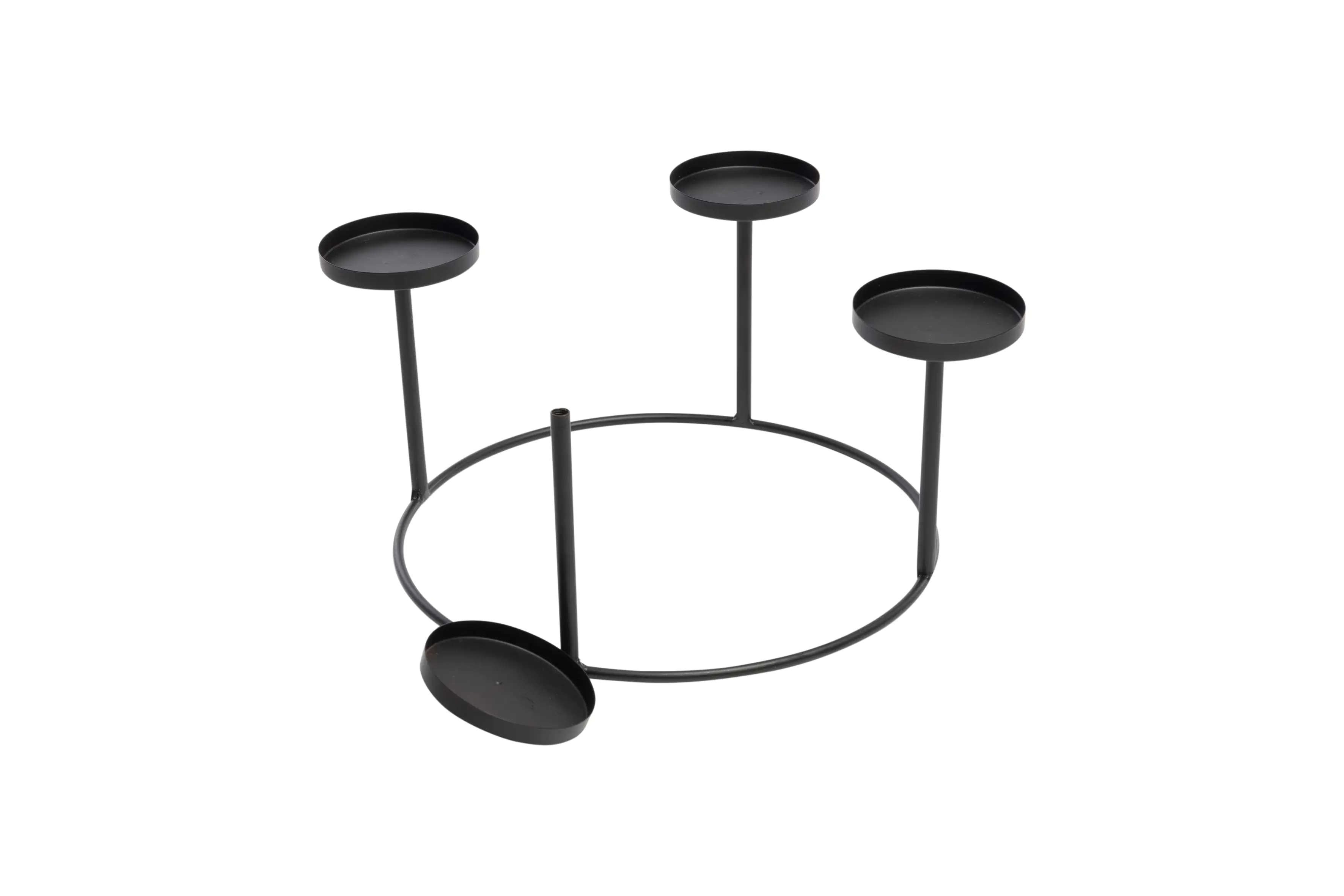 Freese Metall-Adventsring, 4er schwarz Ø 35,5 cm