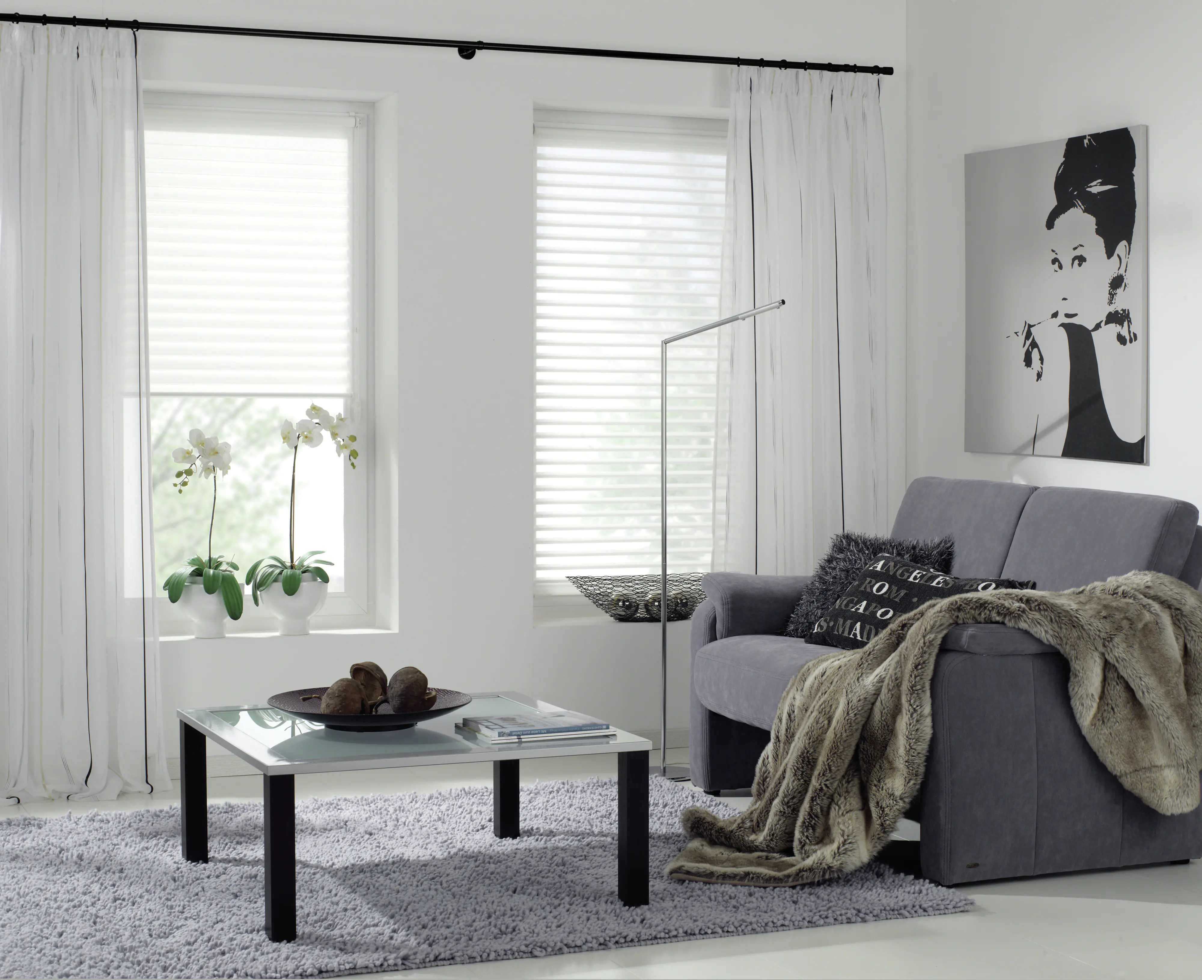 Gardinia Endstück für Gardinenstange Chicago Zylinder für Ø 20 mm schwarz-matt