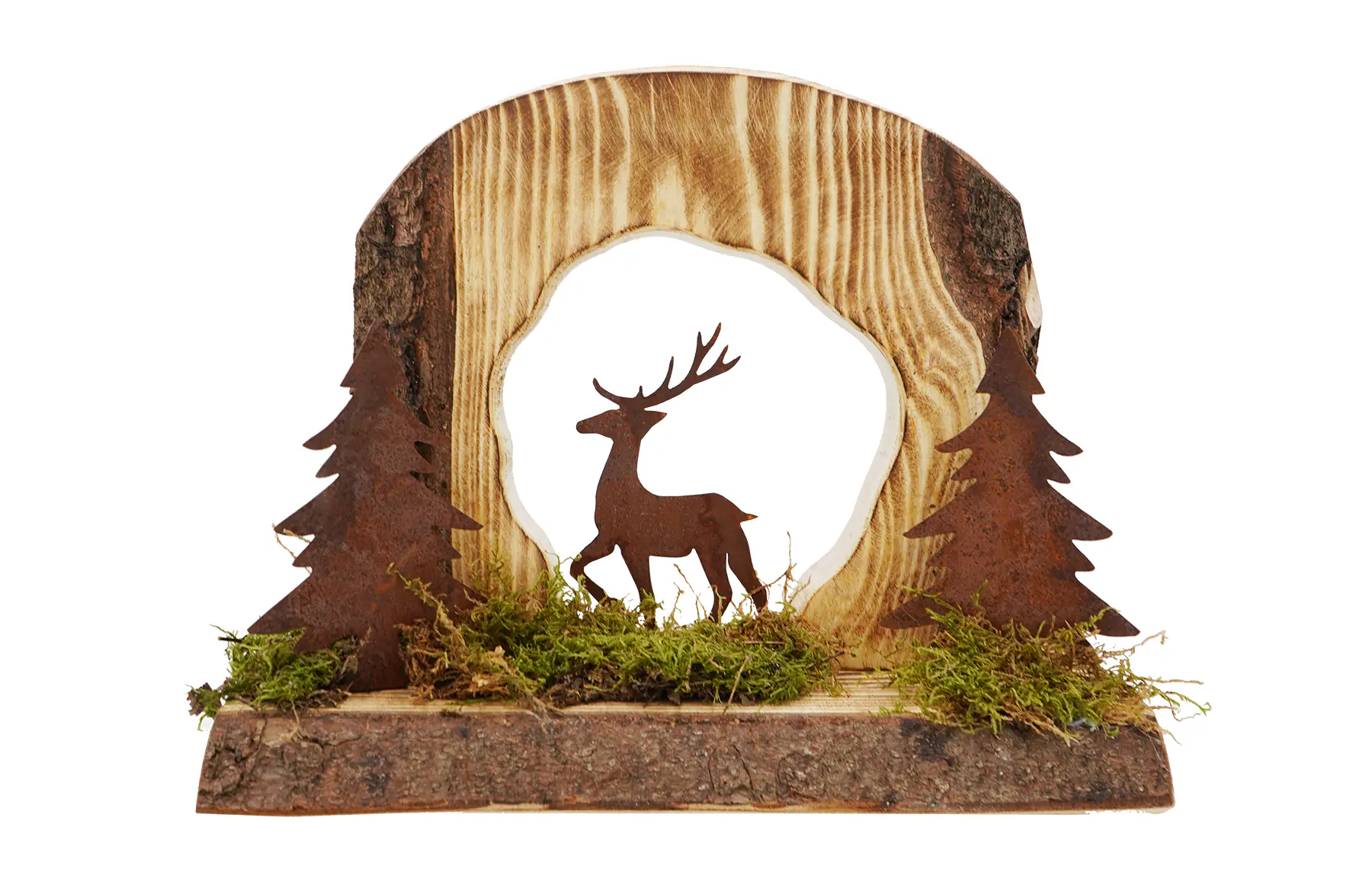 Badeko Dekoaufsteller Hirschlandschaft Heinz 24 x 30 cm rostbraun/natur
