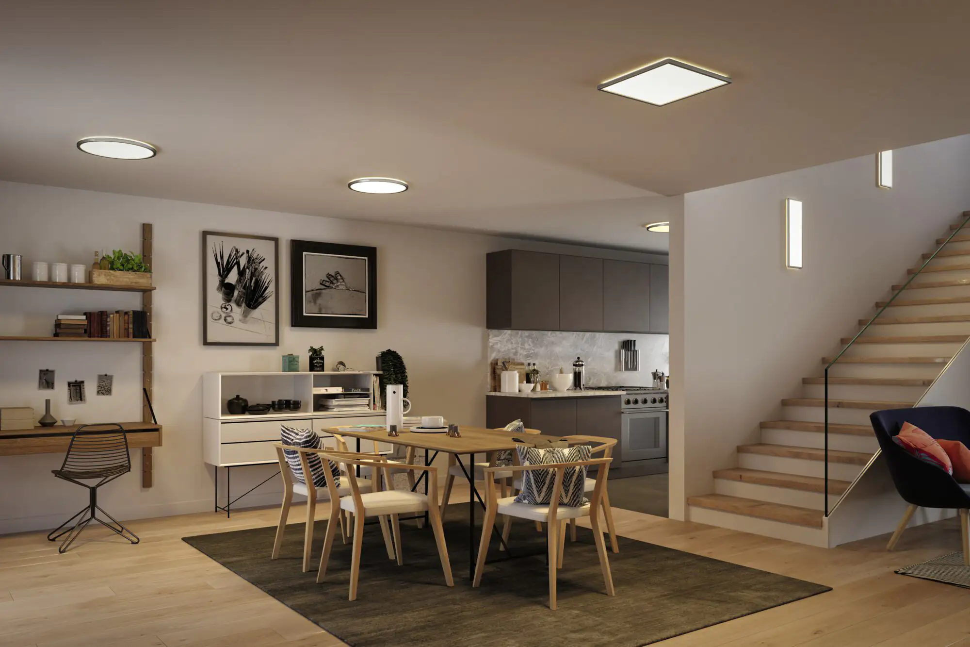 Paulmann LED Panel Atria Shine chrom-matt 42 x 42 cm warmweiß dimmbar