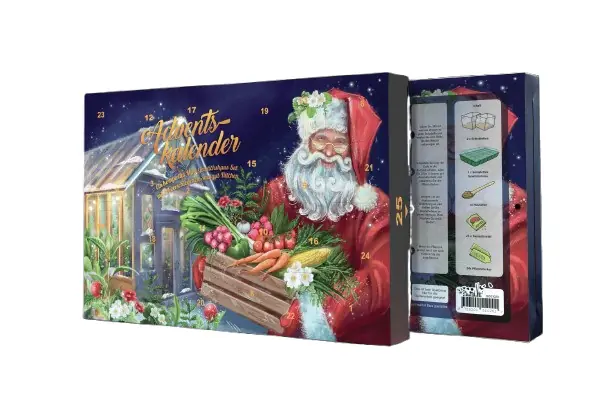 Saatgut Adventskalender Gewächshaus mit komplettem Mini Gewächshaus Set