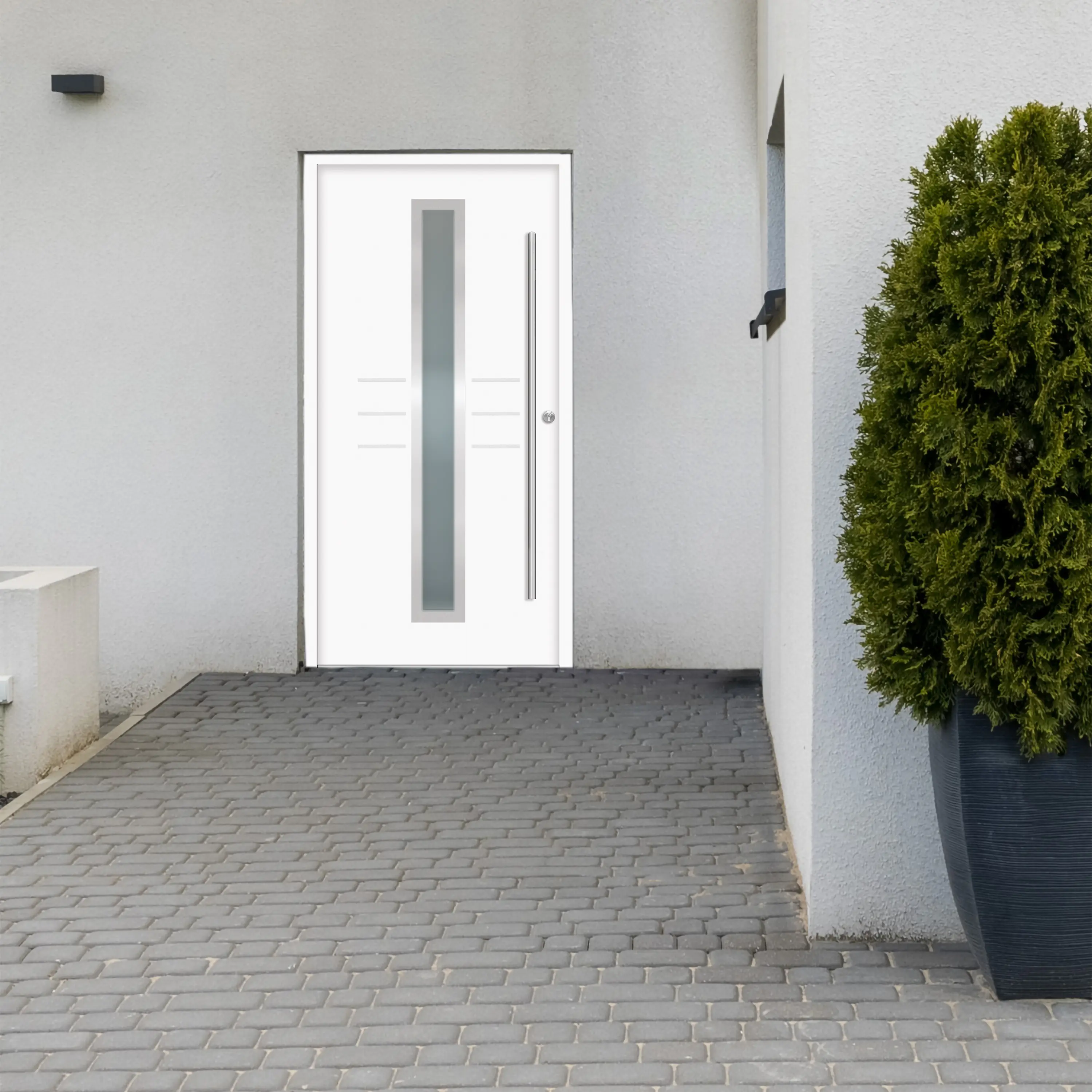 Splendoor Haustür Passivedoor Premium B07 Weiß DIN Rechts 100 x 210 cm