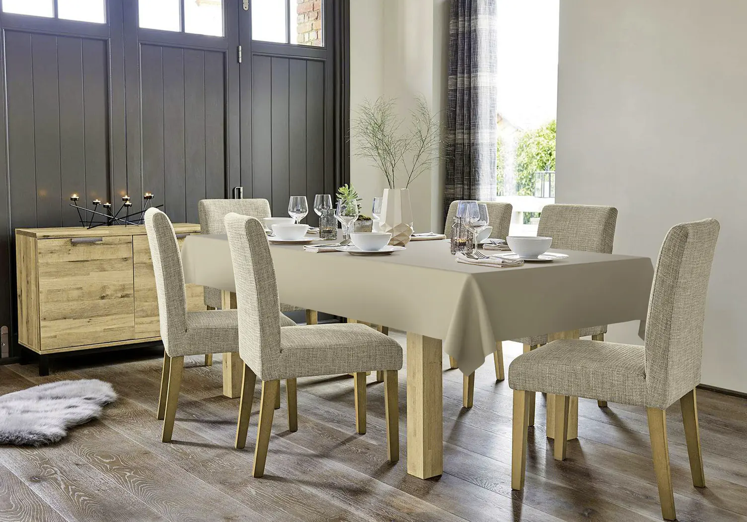 d-c-fix Tischdecke Almond braun Ø 140 cm 