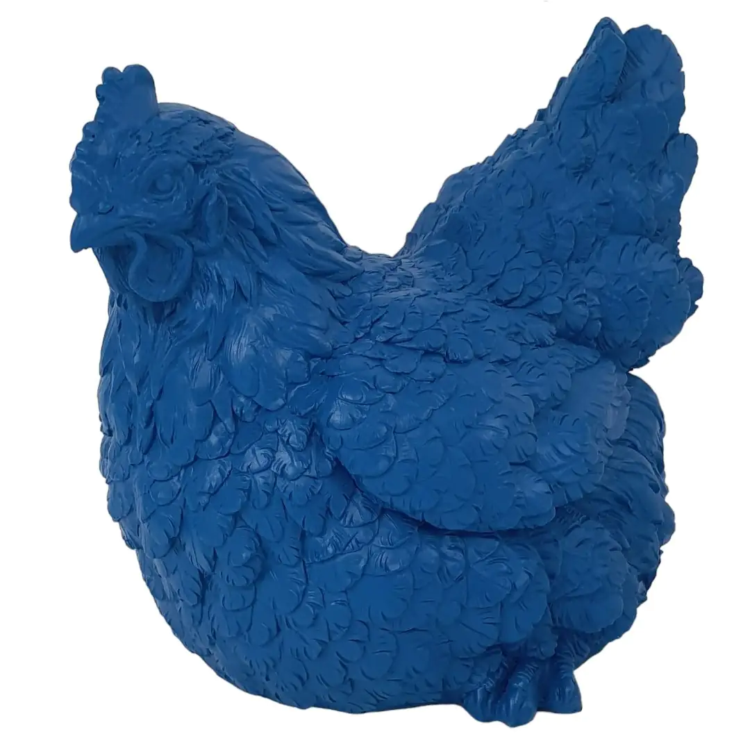 Dekofigur Henne sitzend 26 x 22 x 17 cm blau