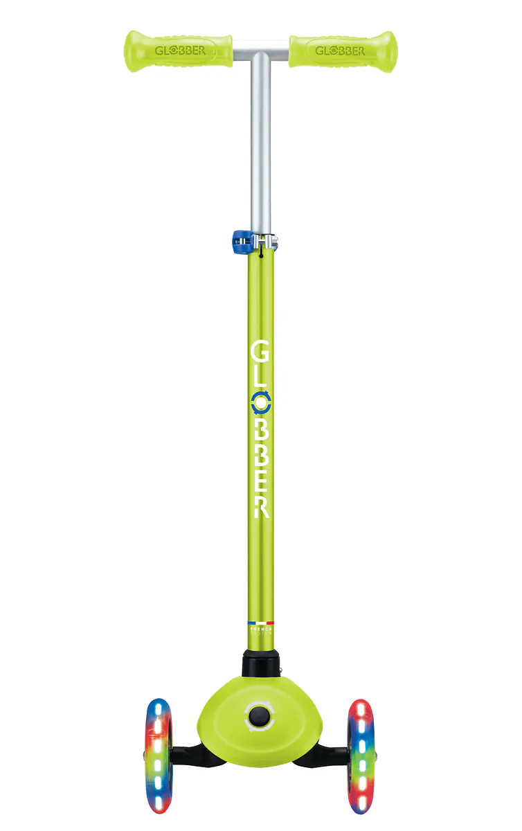 Globber Scooter für Kinder mit Leuchtrollen Primo Plus Lights neongelb
