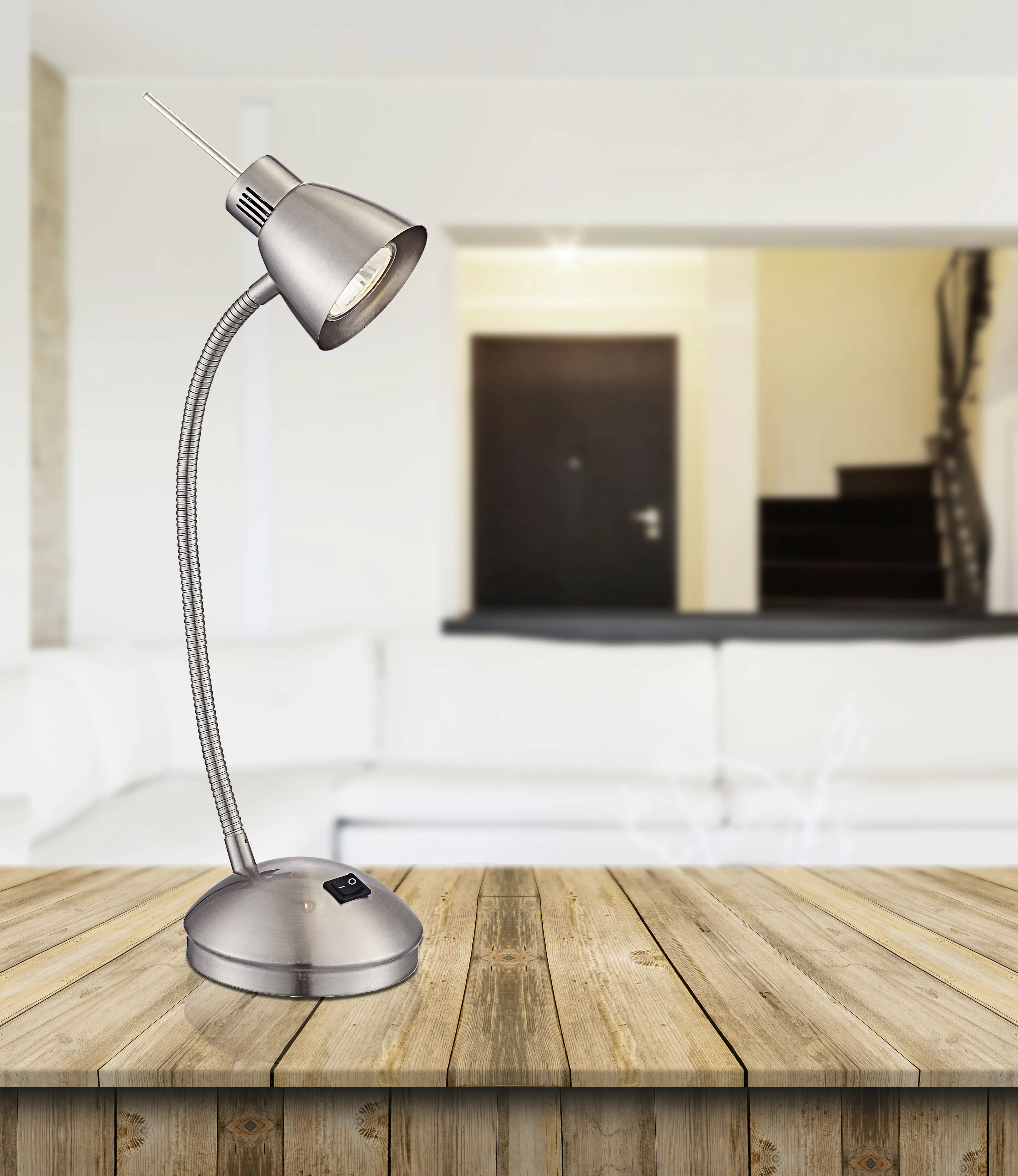 Globo LED Tischleuchte Nuova nickel matt