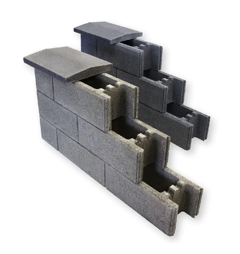 Mauerabdeckung Schalungsstein 49 x 25 x 4 cm grau