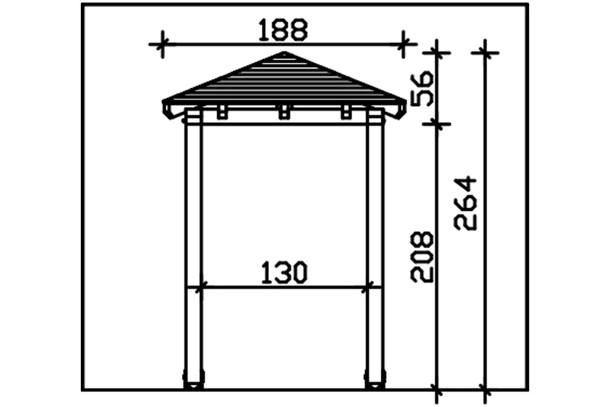 SKAN HOLZ Vordach Wesel Typ 4 188 x 126 cm, lasiert in Eiche hell