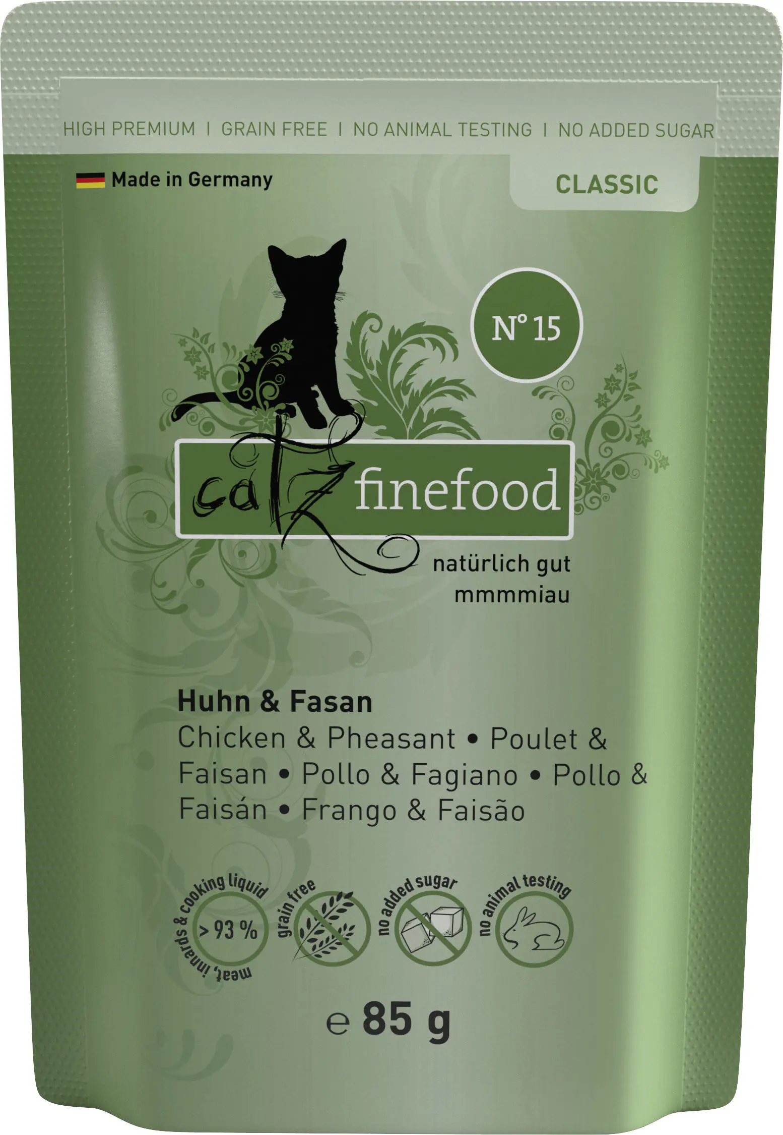 Catz Finefood Katzenfutter Classic No. 15 Huhn & Fasan 85 g