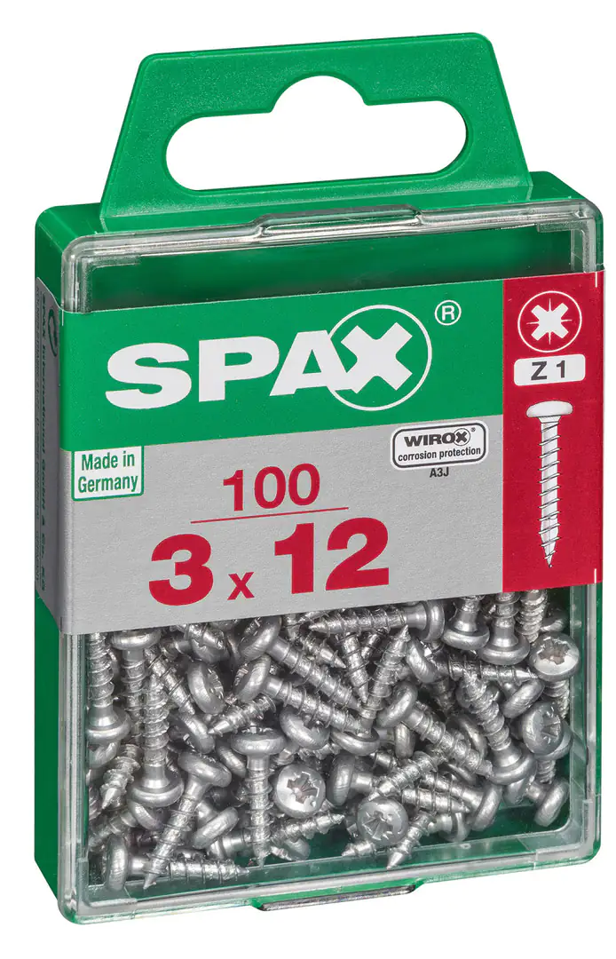 Spax Universalschrauben 3.0 x 12 mm TX 10 Rundkopf- 100 Stk.