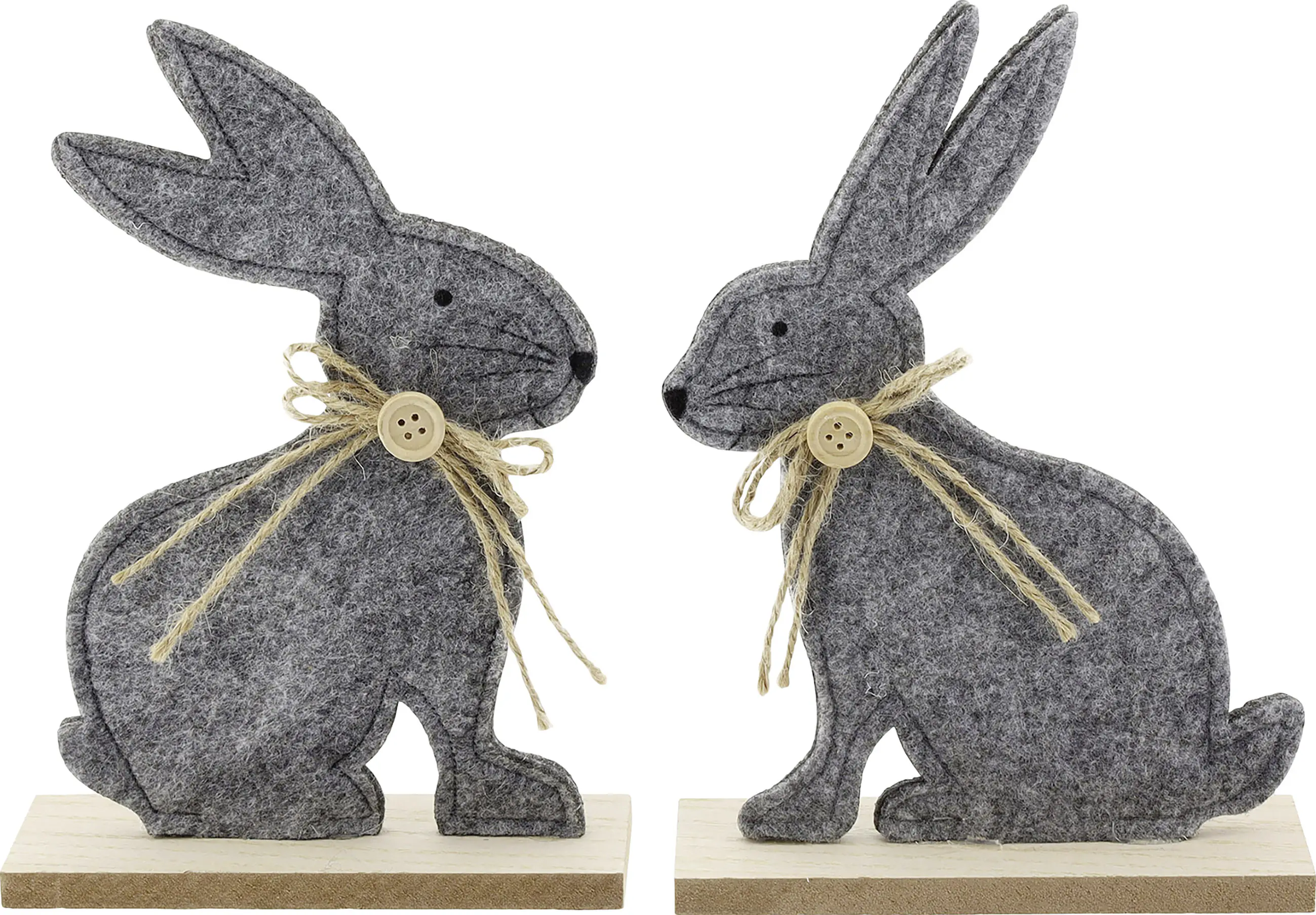 Deko Aufsteller Hase Filz 19,6 x 14 cm grau