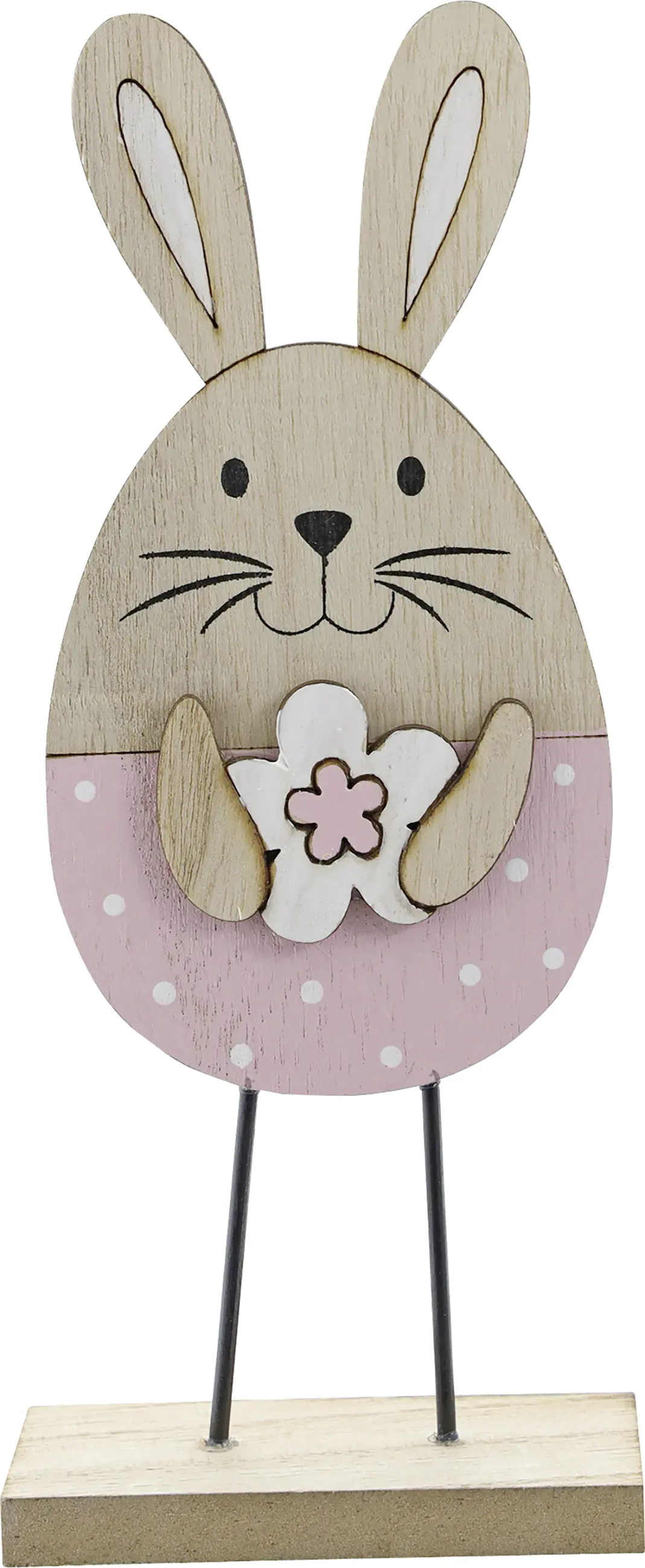 Dekoaufsteller Osterhase Holz 18,5 x 8 cm rosa