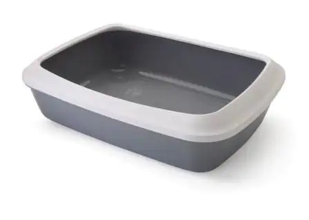 5411388026417 Nobby Katzentoilette Iriz mit Rand grau-weiß 50 x 36,5 x 11,5 cm