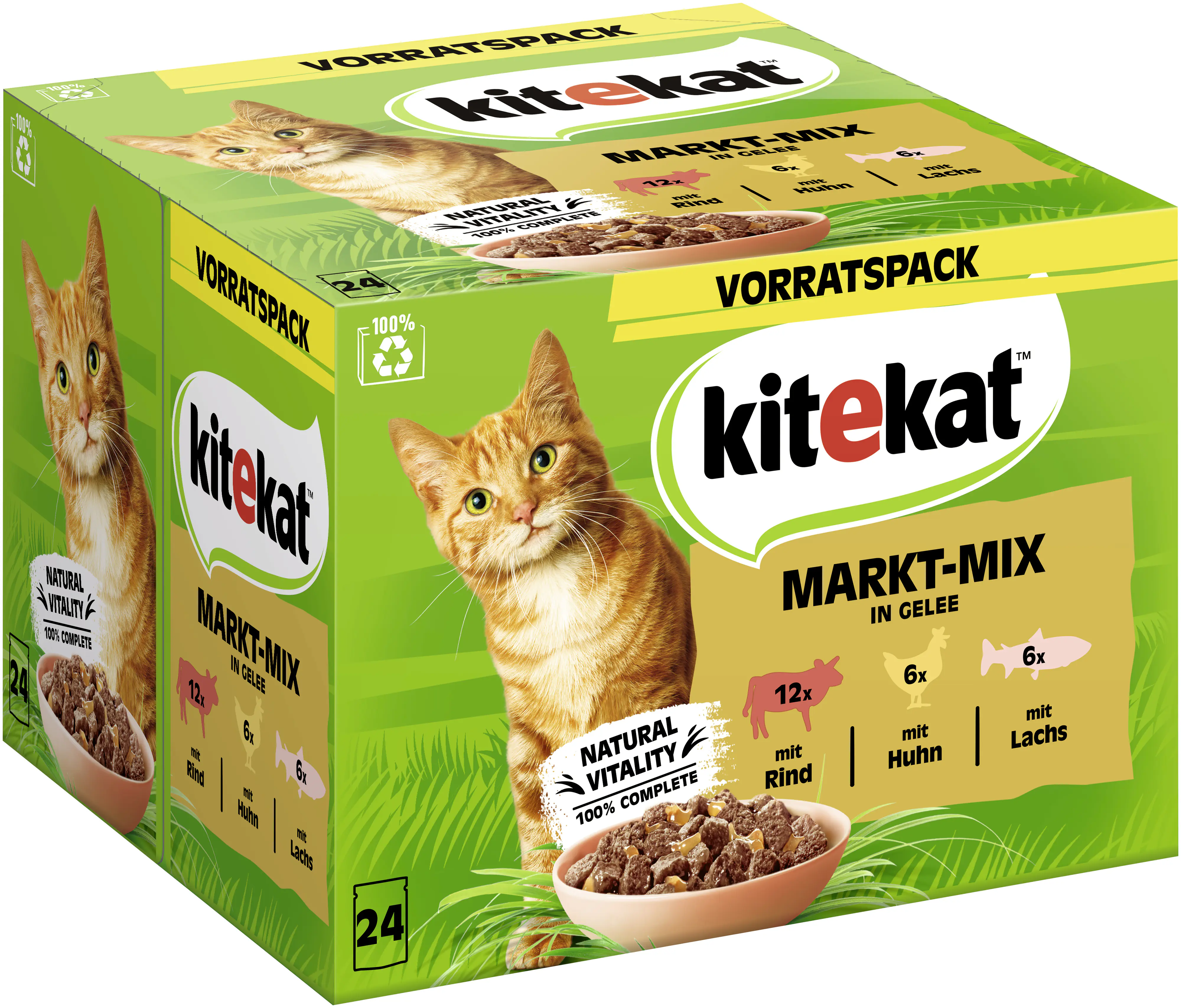 Kitekat Markt-Mix in Gelee Multipack Vorratspack 24x85 g