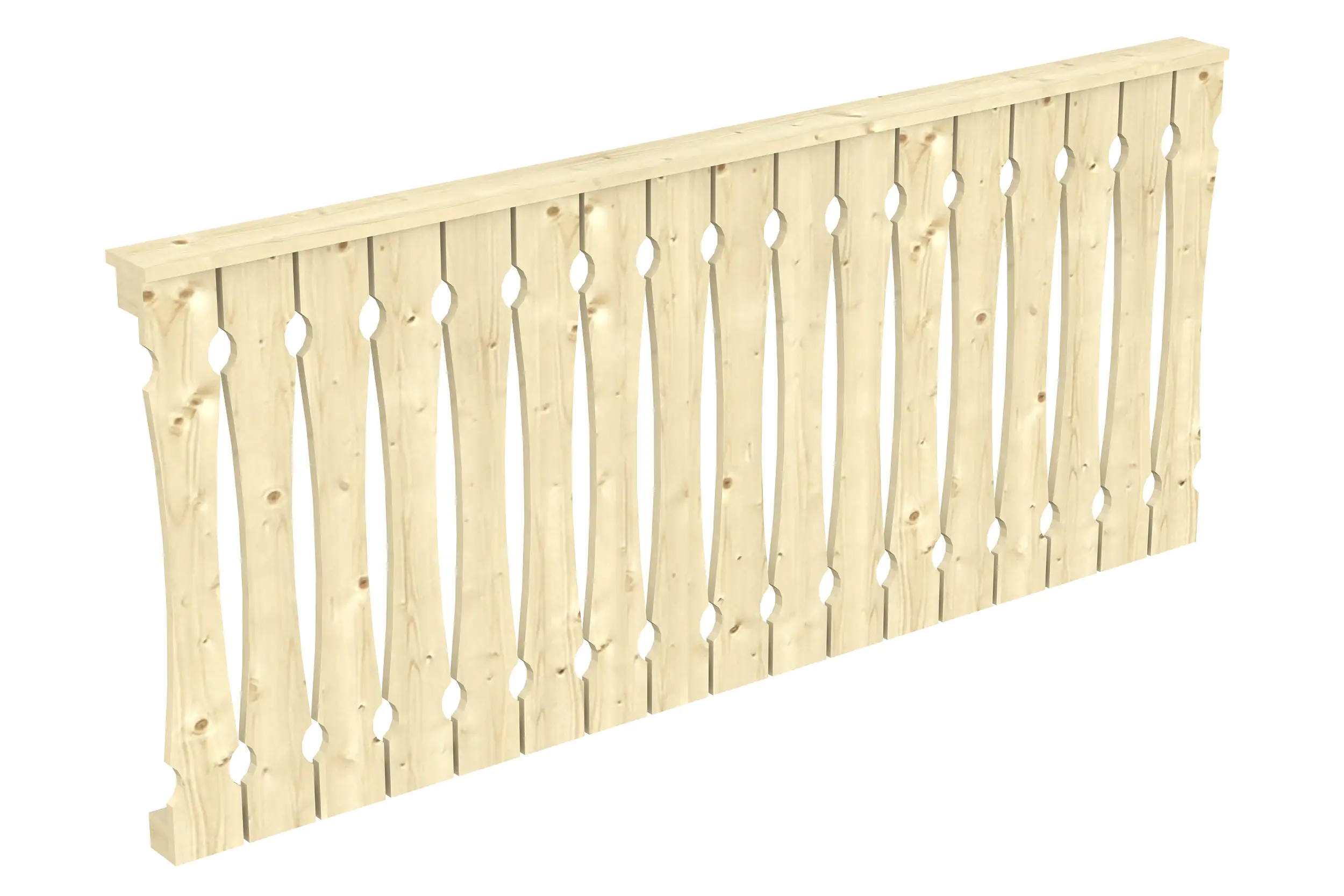 SKAN HOLZ Brüstung Balkonschalung 220 x 96 cm, Fichte, natur