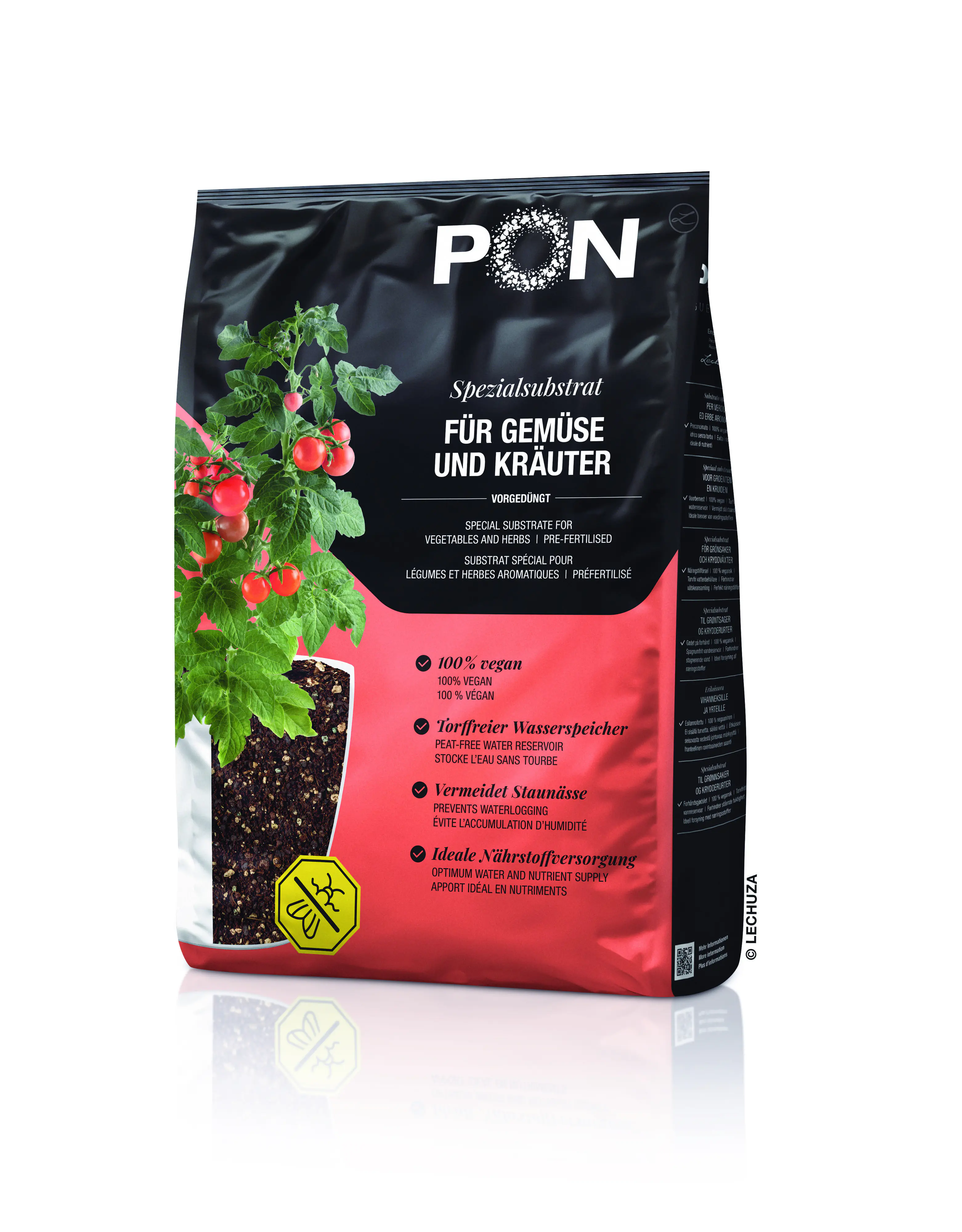 Lechuza Veggiepon Pflanzssubstrat für Gemüsepflanzen 12 L torffrei
