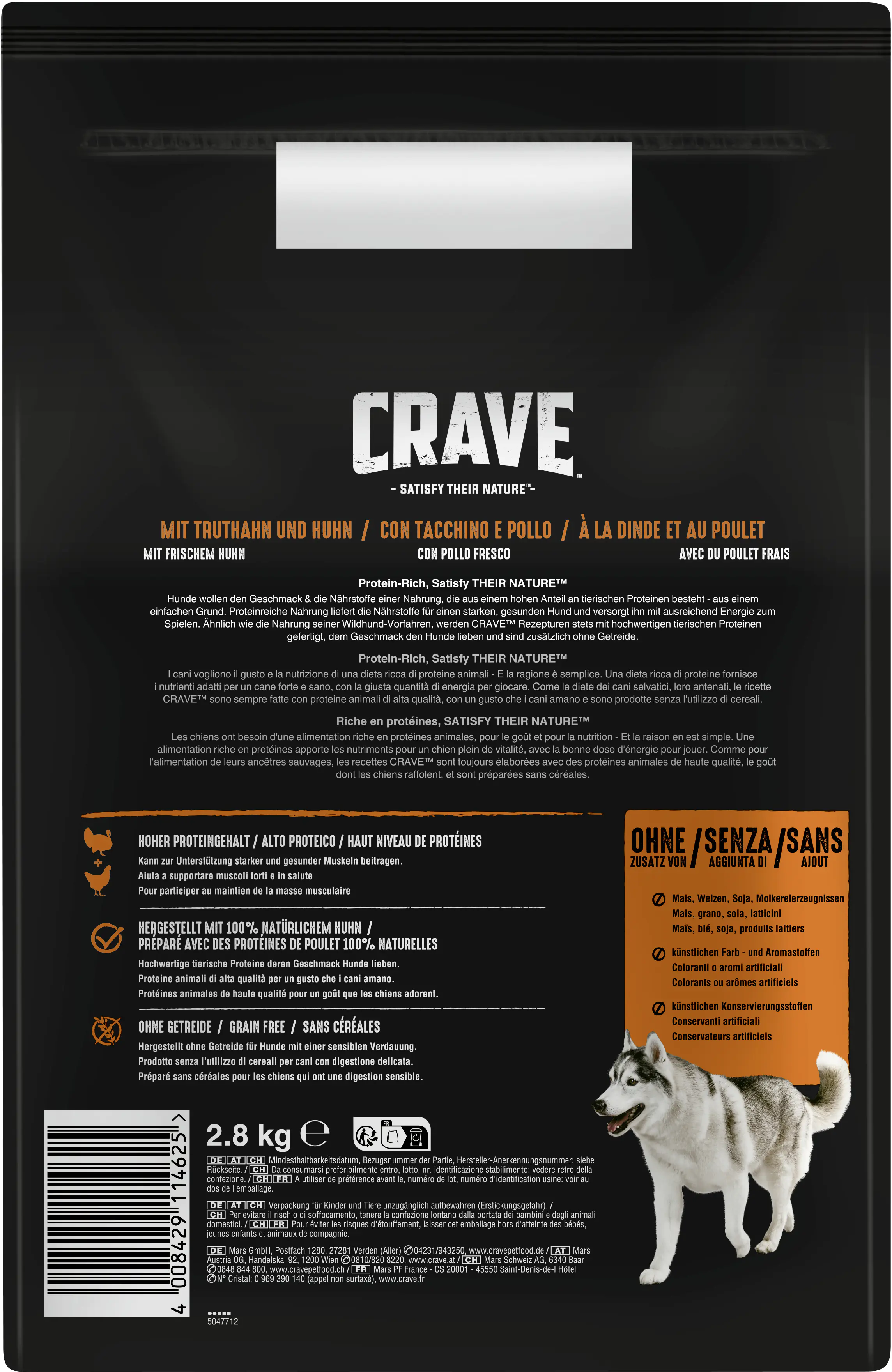 Crave Adult mit Truthahn und Huhn Hundefutter 2,8 kg