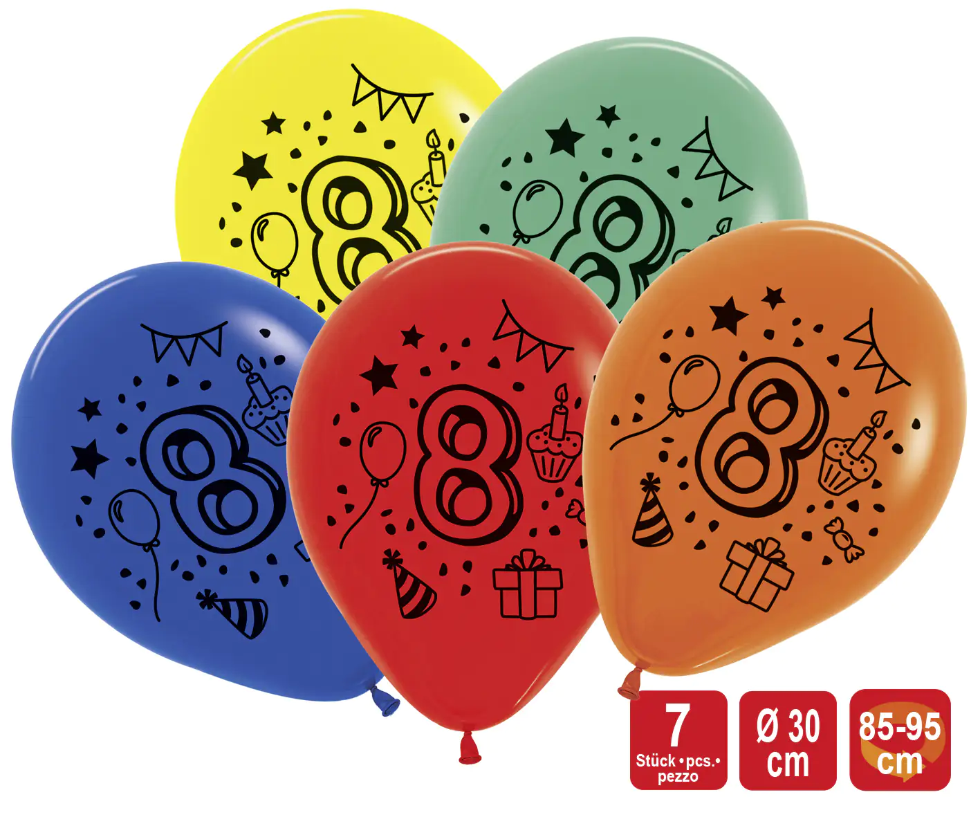 4002727124188 TIB Heyne Luftballon Zahl 8 7 Stück