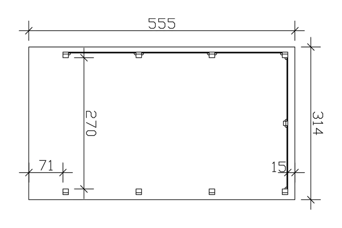 4018211034345_03 SKAN HOLZ Carport Friesland Set 1 314 x 555 cm, lasiert in Nussbaum