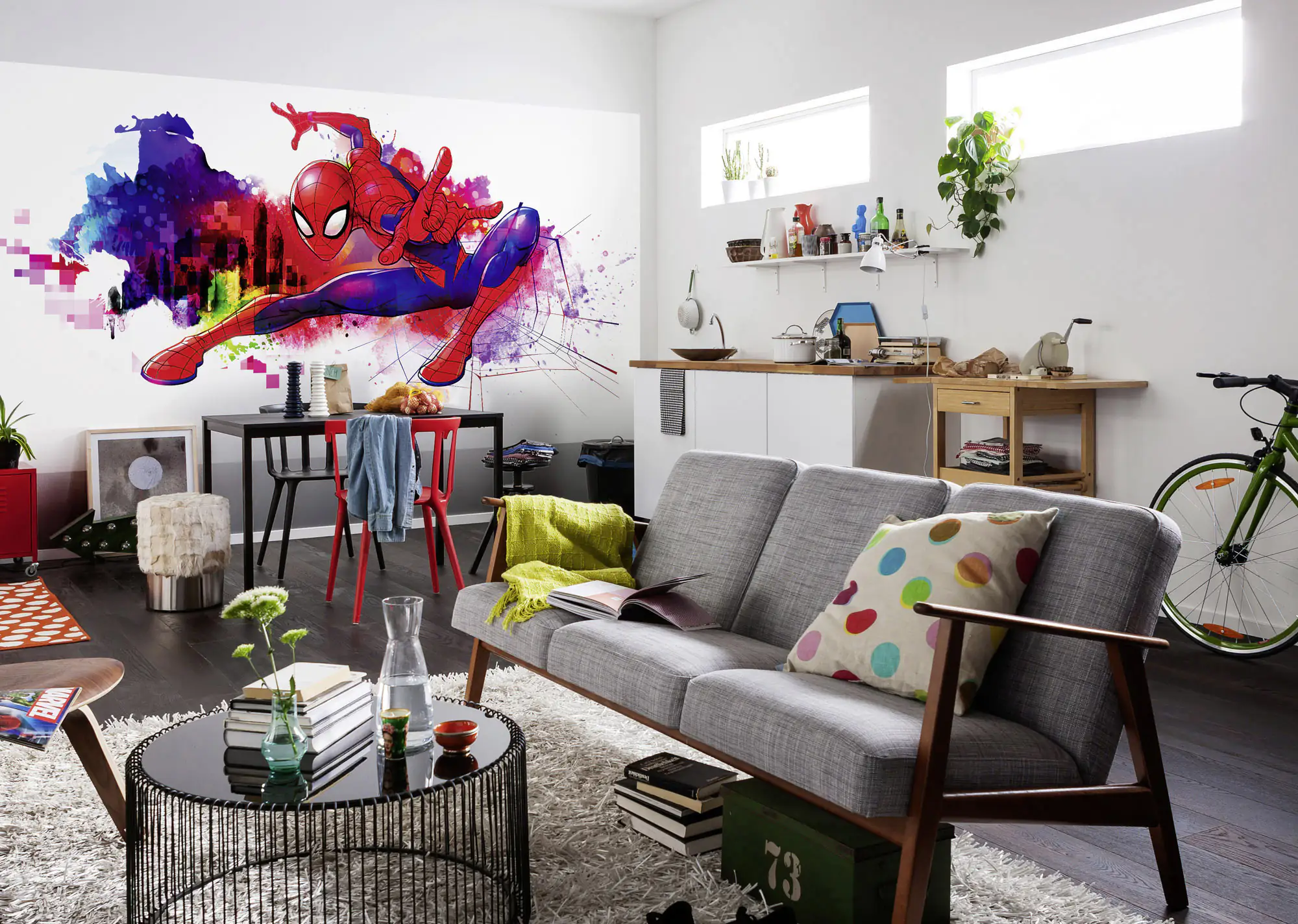 4055065410826_2865900 Komar Vlies Fototapete Spider-Man Graffiti 300 x 150 cm