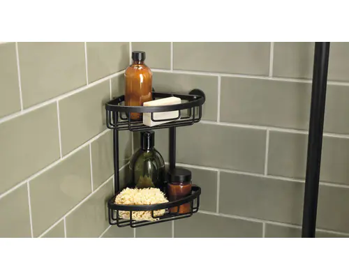 Tesa Eckduschkorb ALUXX zweistöckig zum Kleben