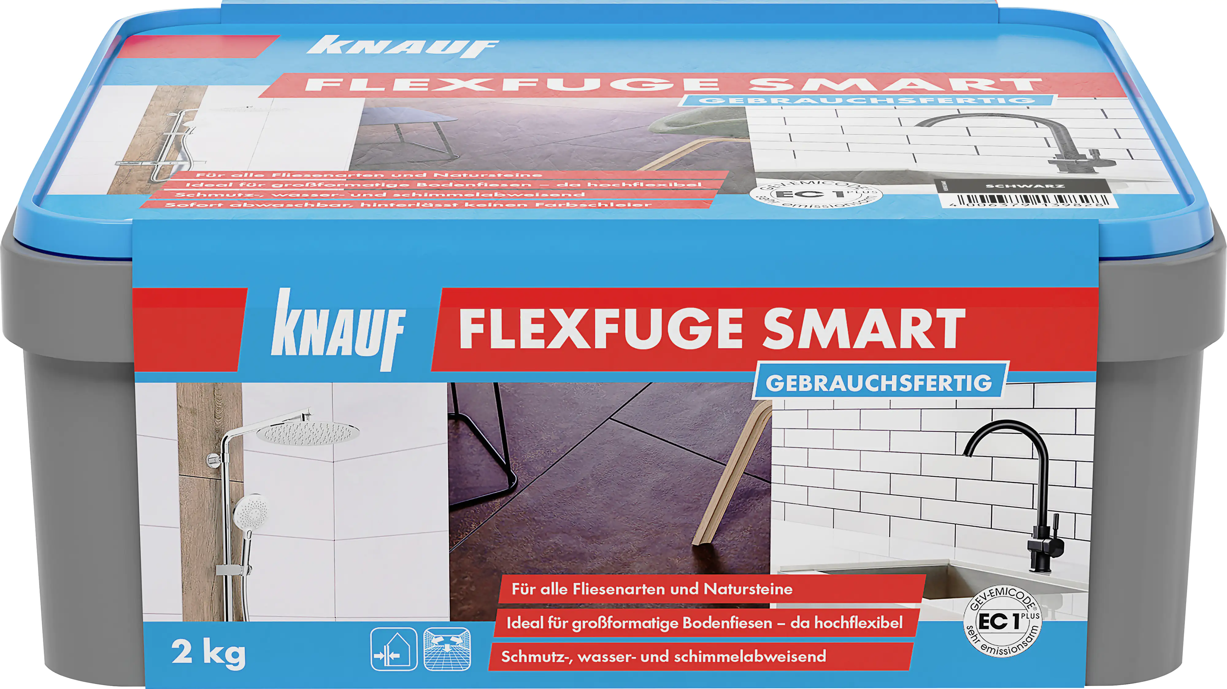 Knauf Fugenmörtel Flexfuge Smart 2 - 20 mm schwarz 2 kg