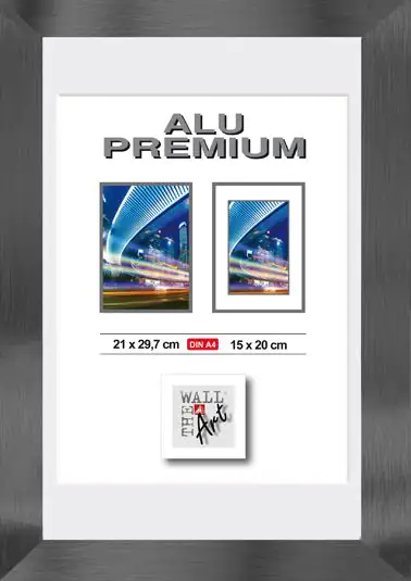 Aluminiumrahmen Quattro schwarz, 21 x 29, 7 cm