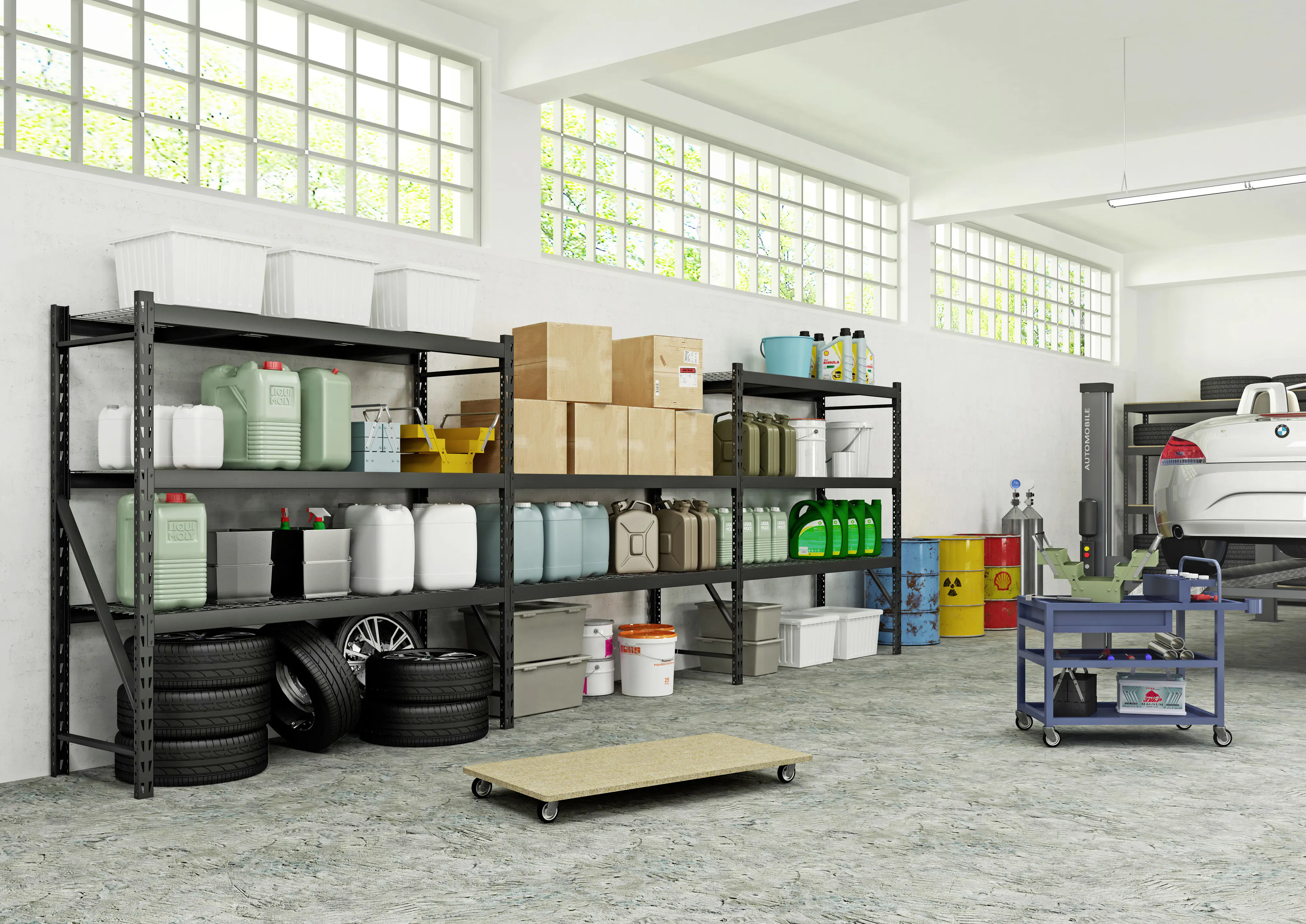 Ar Shelving Schwerlastregal Welded Rack Stahl 183 x 196 cm 4 Böden 2600 kg