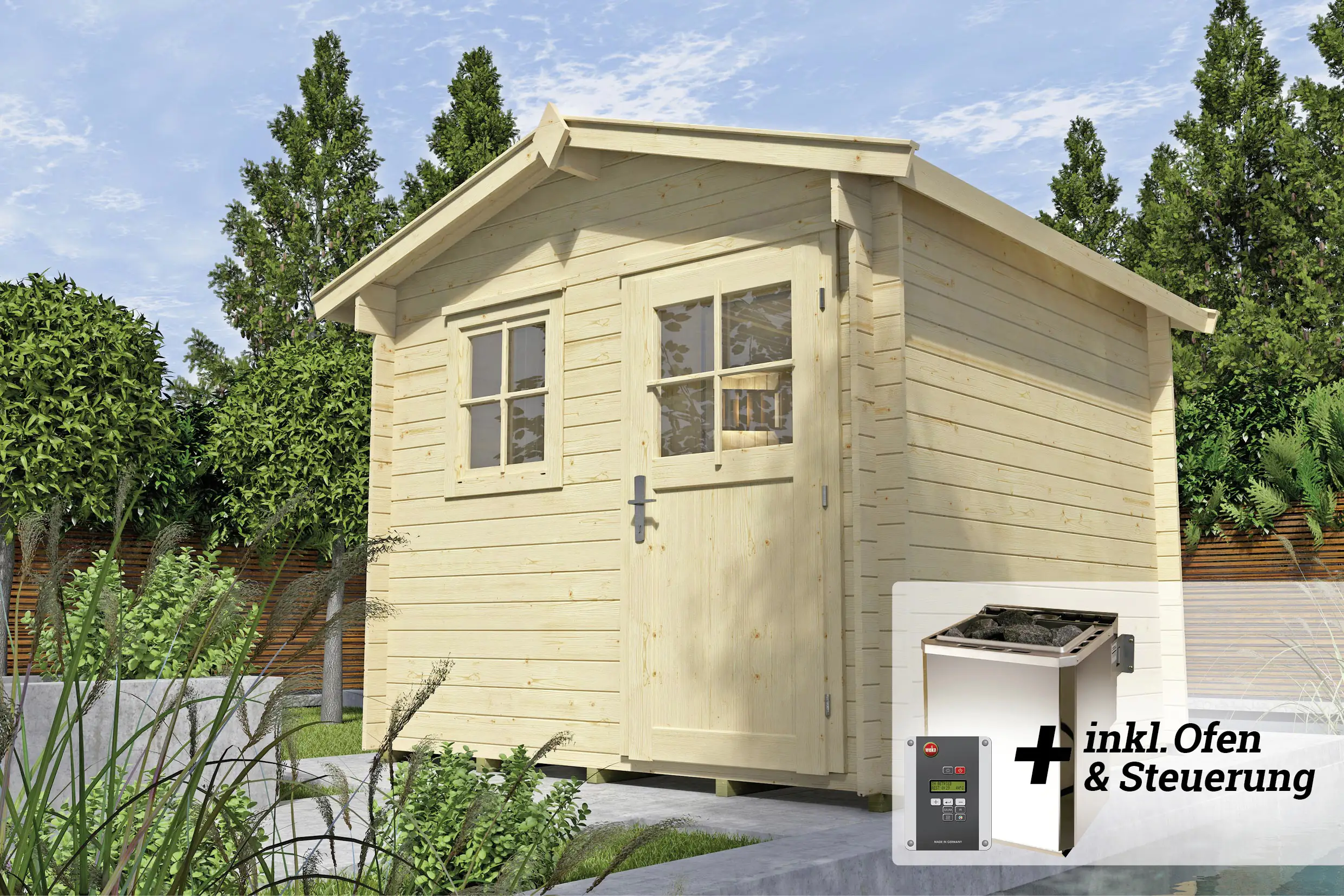 weka Saunahaus MIKKELI Sparset 7,5 kW BioS natur weka Saunahaus MIKKELI Sparset 7,5 kW BioS natur