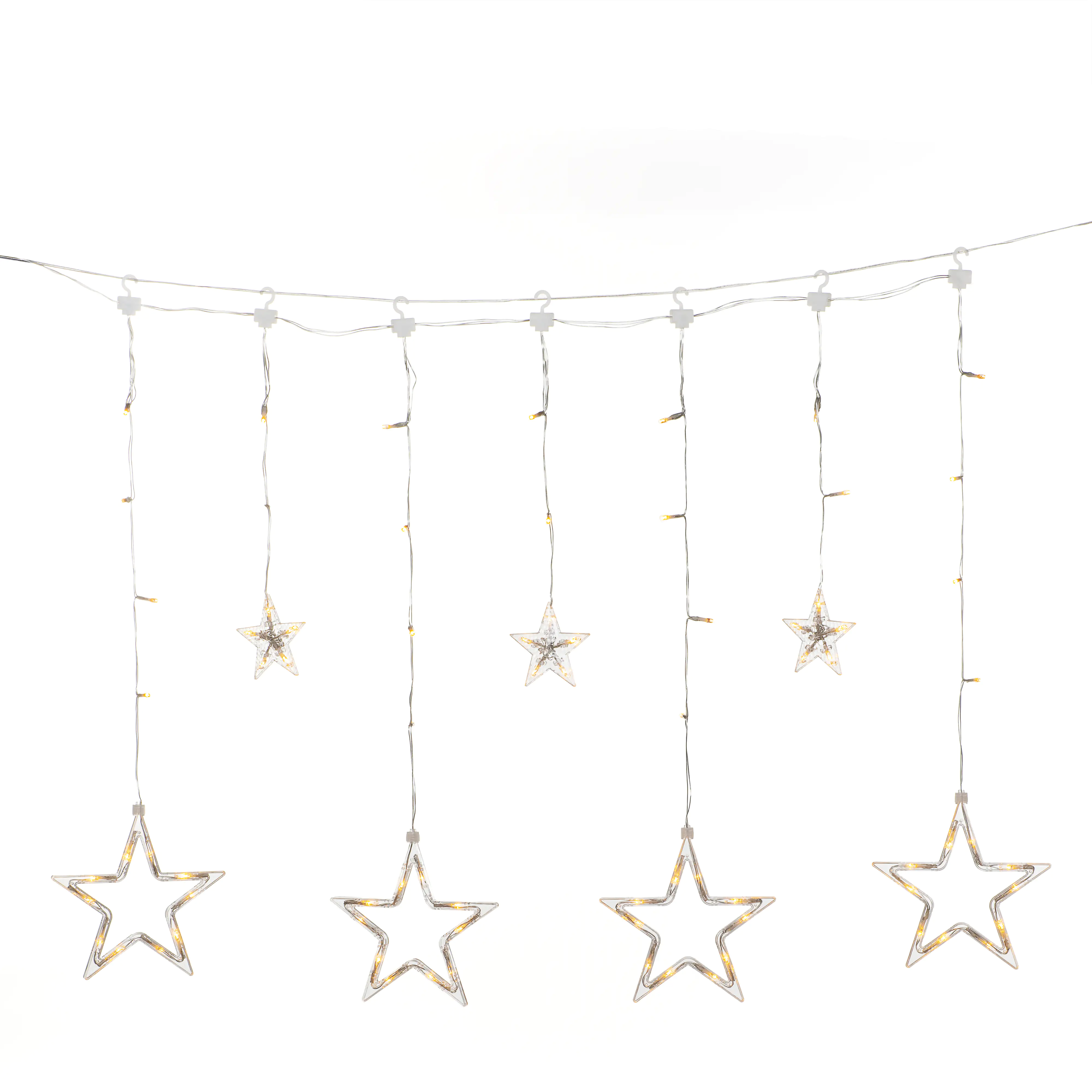 Konstsmide LED Solar Sternen Lichtervorhang 77 bernsteinfarbene Dioden