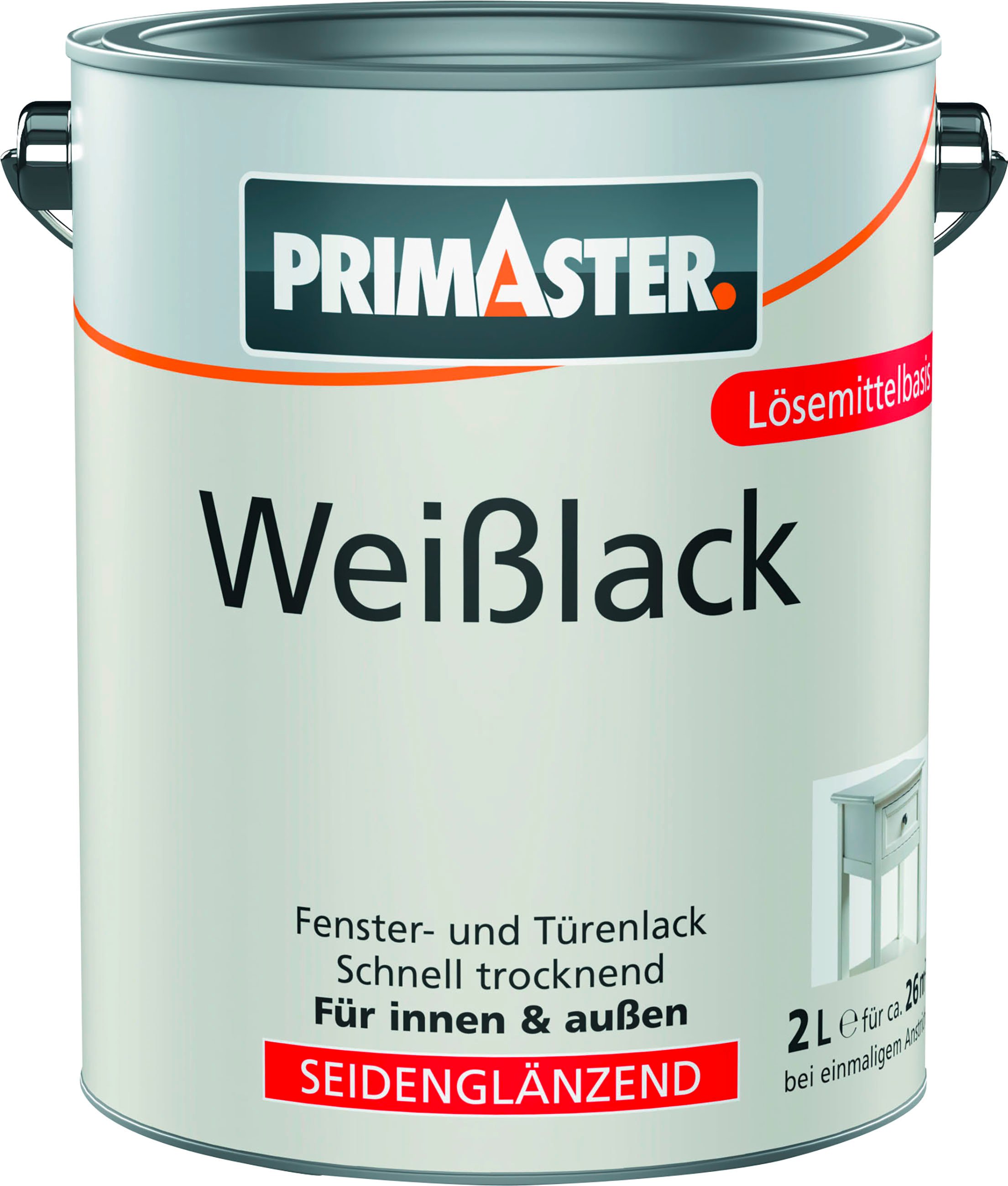 Primaster Weißlack seidenmatt 2 L weiß