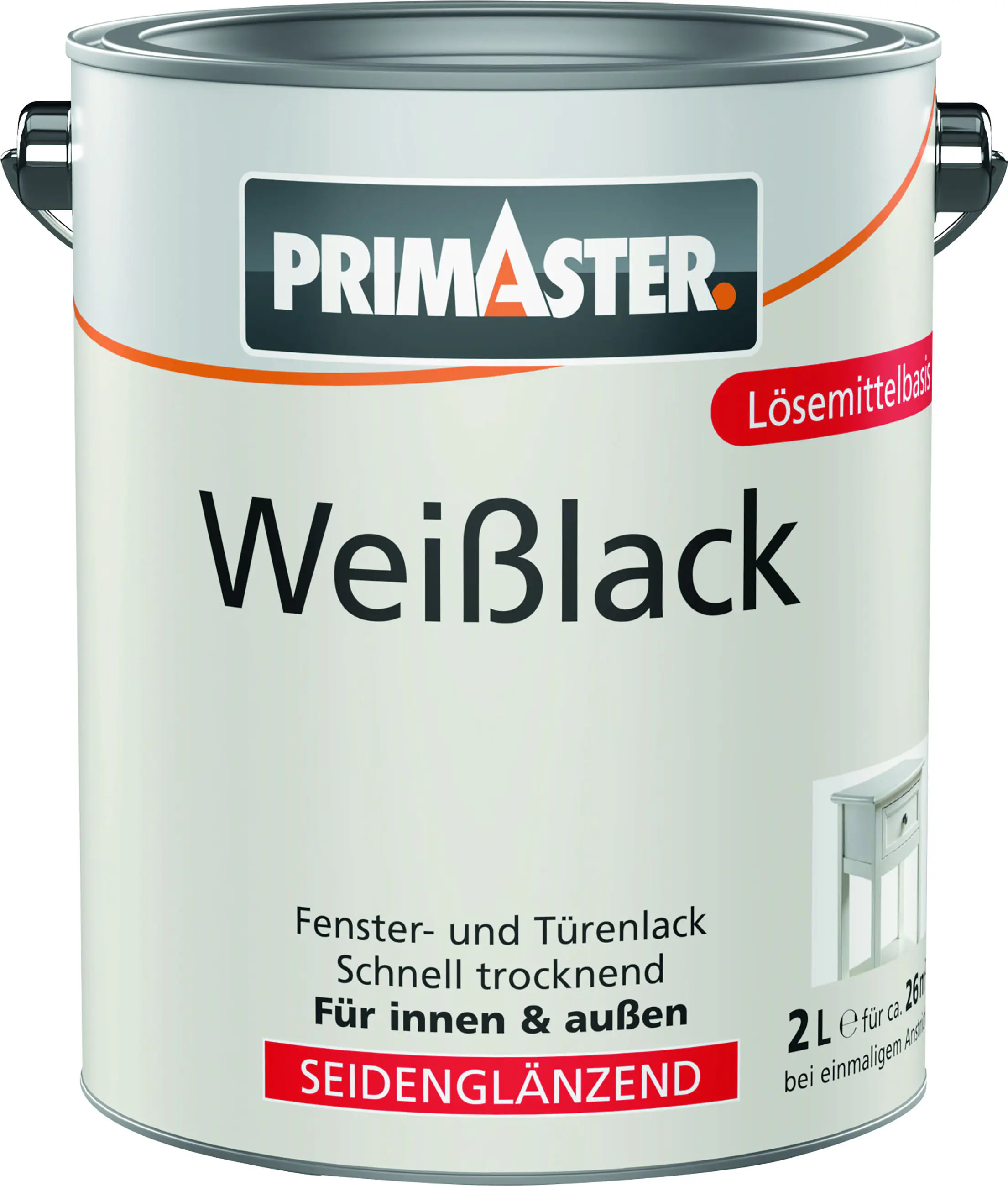 Primaster Weißlack seidenmatt 2 L weiß