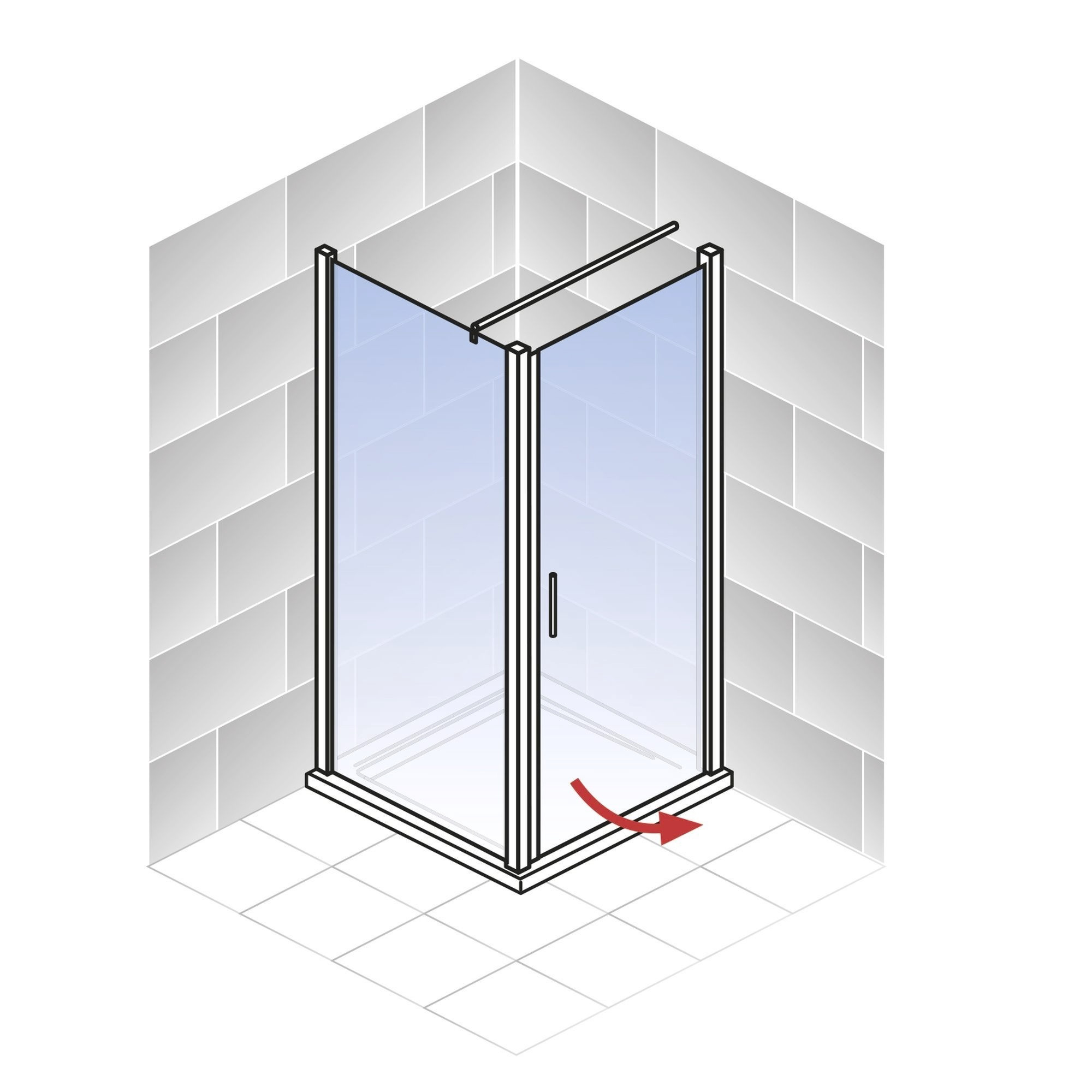 Schulte Eckdusche Garant 2.0 90 x 90 x 200 cm mattschwarz klar hell