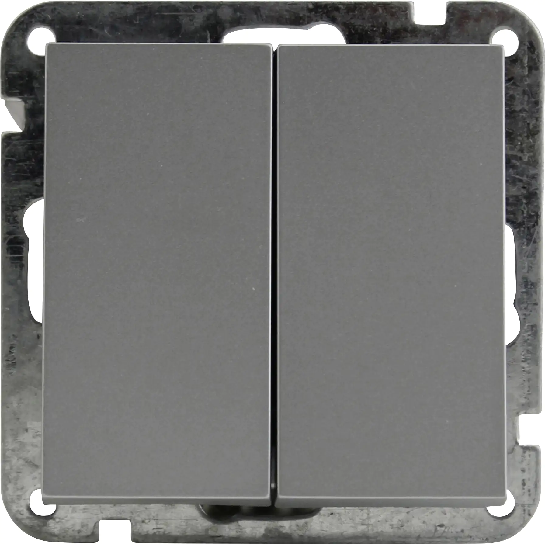 Unitec Doppel-Wechselschalter mit Wippe silber, Serie Melbourne