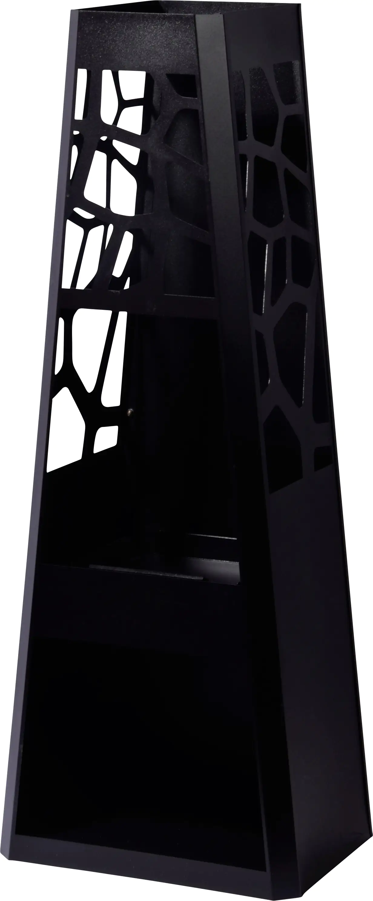 Dobar Metall-Gartenkamin mit Stauraum schwarz 48 x 30,5 x 124 cm