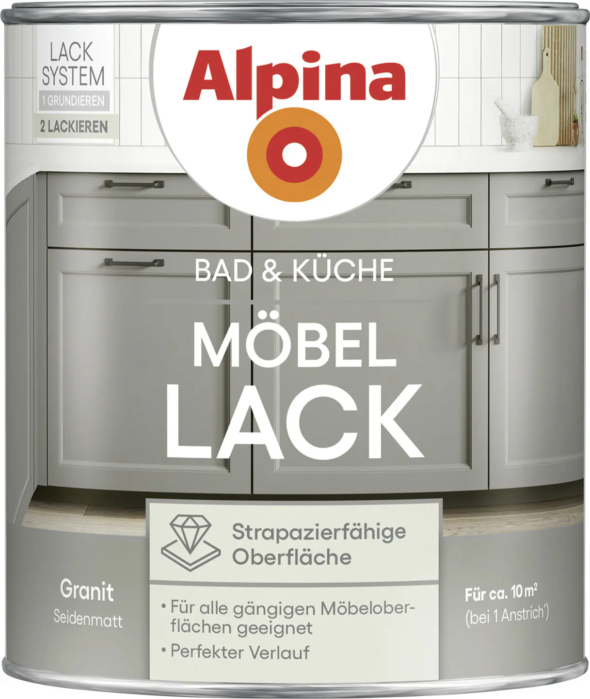 Alpina Möbellack für Küche & Badezimmer Granit 750 ml